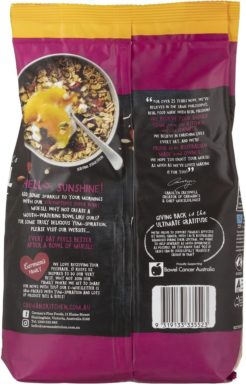 Carman'S Super Berry Cranberry, Blueberry and Goji Muesli 875 G image number 3