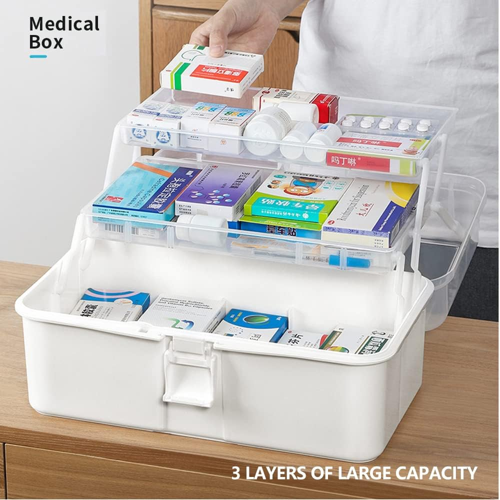 JR Joyreap 3Layer Large Portable First Aid Kit Emergency Medical Storage Box Medicine Organizer image number 2