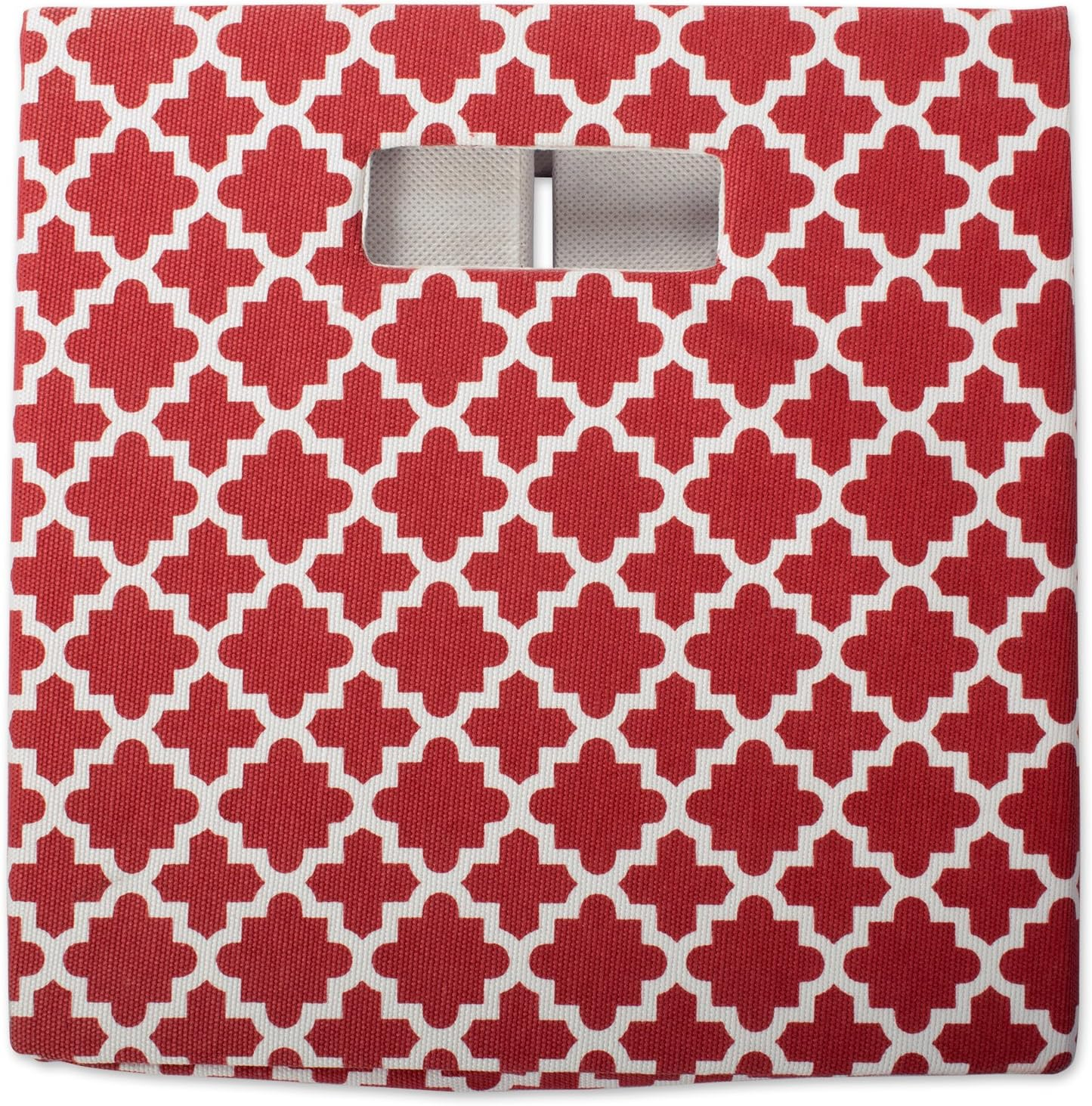 DII Hard Sided Collapsible Fabric Storage Container for Nursery, Offices, & Home Organization, (13X13X13) - Lattice Rust
