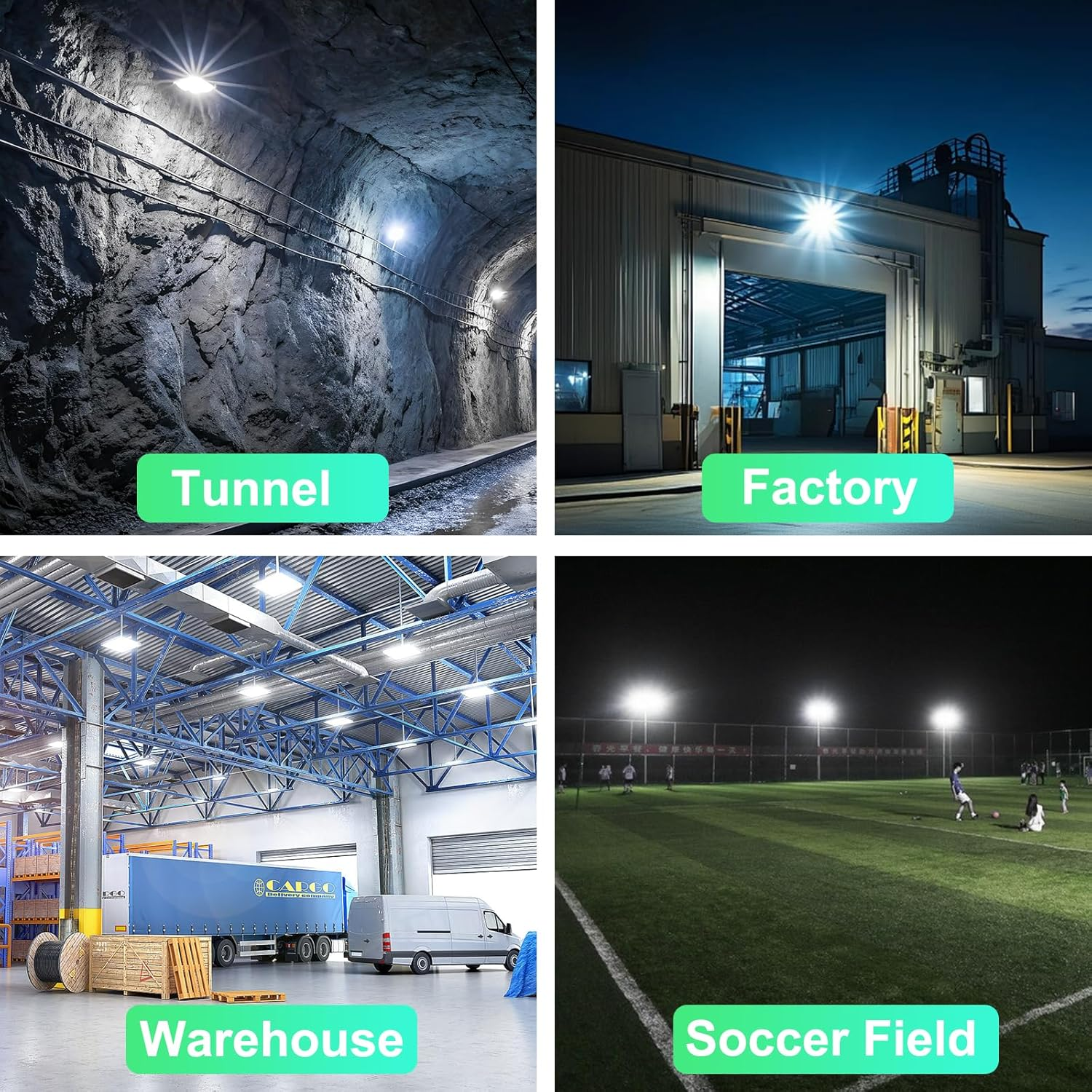 100W LED Flood Light Outdoor, Indmird 14000LM LED Floodlight Outdoors 7000K Security Lights IP67 Waterproof Led Spotlight Led Work Light for Garage Farm Factory Warehouse Stadium image number 5