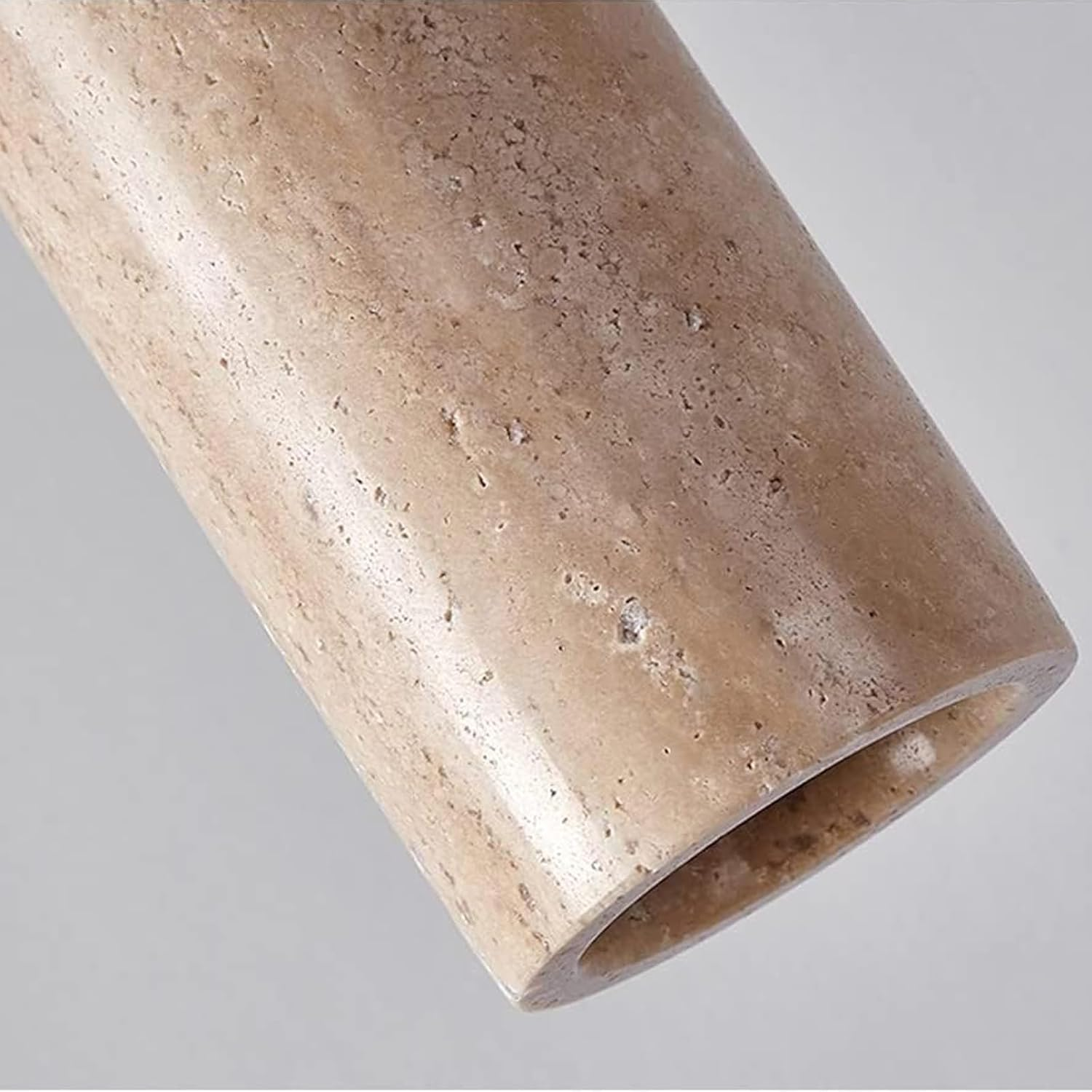 Pendant Light, Japanese Style Natural Travertine Pendant Lamp for Dining Room, Kitchen Island, Living Room,Handcrafted Natural Stone, Adjustable Drop for Different Ceiling Heights (Yellow,M) - Yellow image number 3