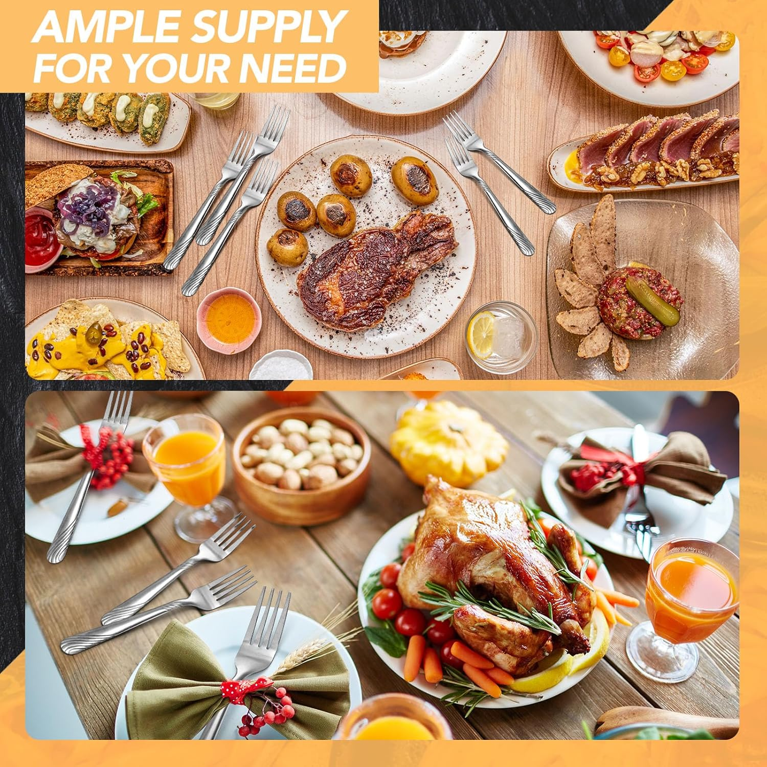 Yiyiring 50 Pieces Stainless Steel Forks Silverware Set 6.7 Inches Dinner Flatware Salad Forks Bulk Mirror Polished, Dishwasher Safe, Use for Home, Kitchen and Restaurant image number 4