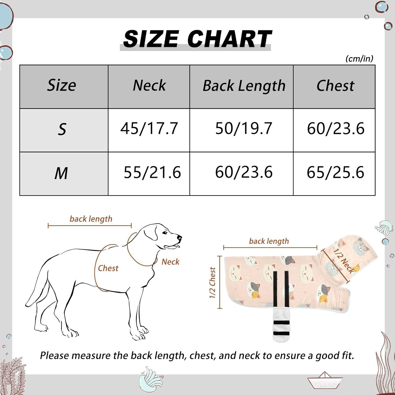 AIXIWAWA Cute Cat Head Pet Bathrobe Towels with Adjustable Collar & Waist, Quick Absorbent Drying Coat for Cats and Dogs image number 6