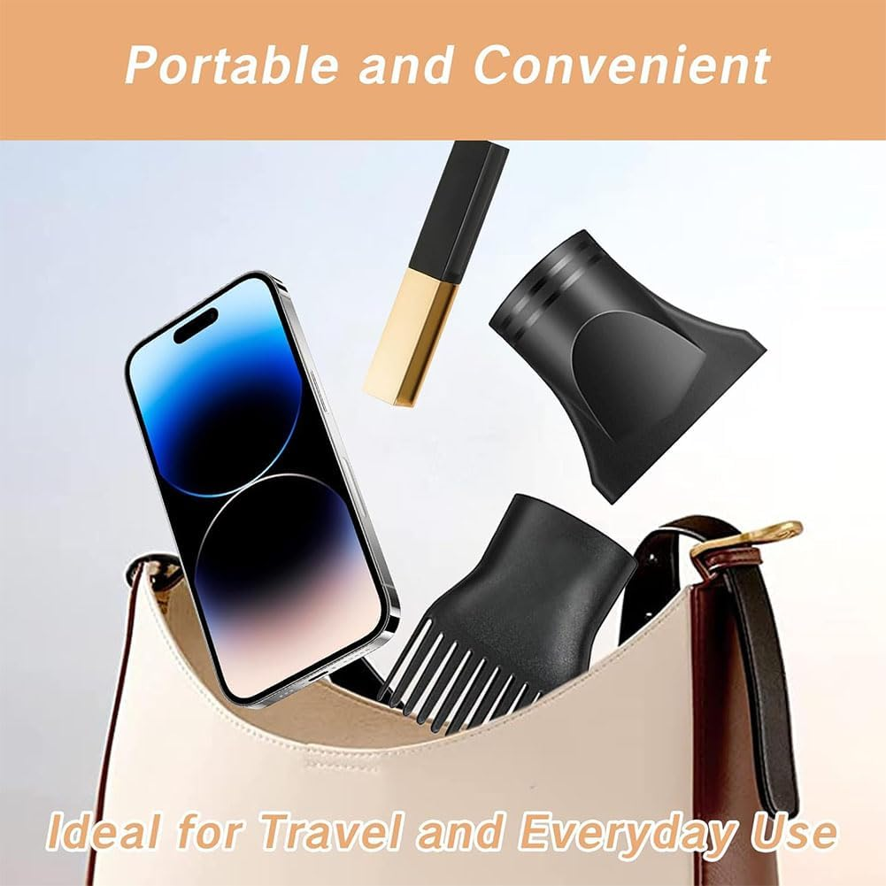 Aufondof 3 Pcs Universal Hair Dryer Nozzle with Flat and Comb Attachments Plastic Hair Concentrator Diffuser Nozzle Replacement Hair Dryer Attachments for Salon and Home Use image number 2