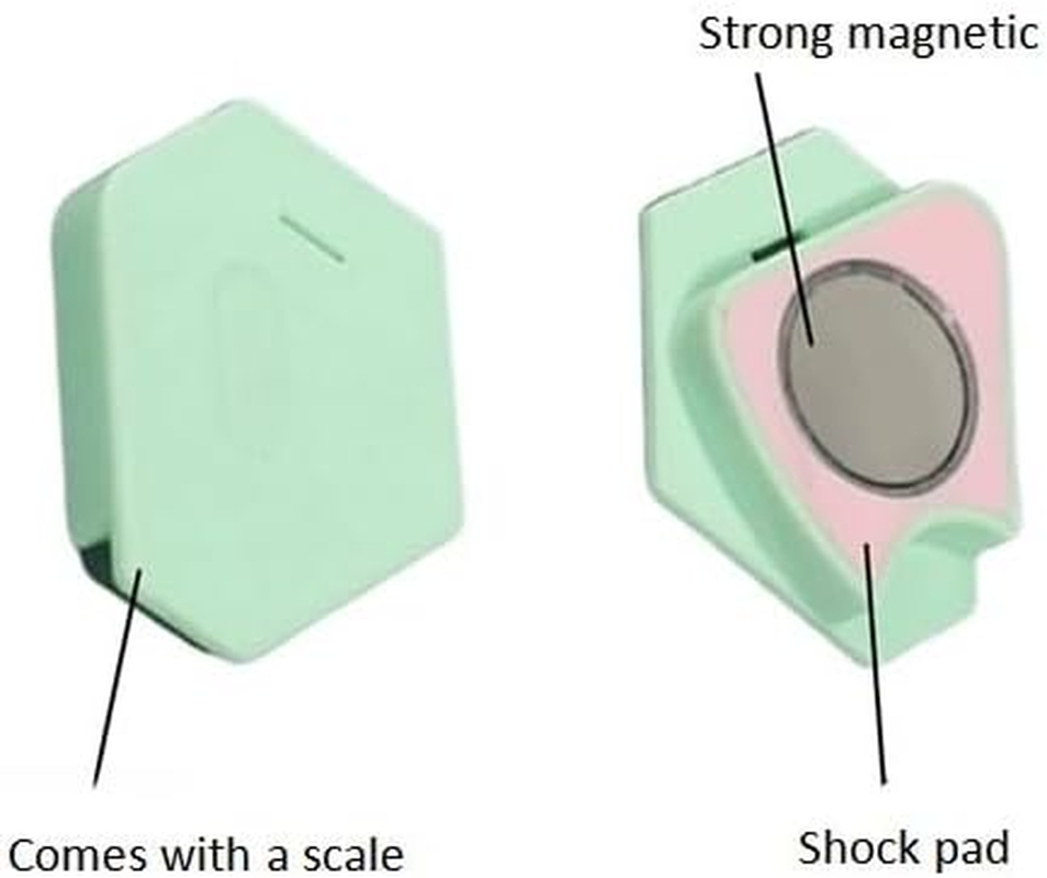 Leanockesa Magnetic Seam Guide for Sewing Machine,Multi-Purpose Tool Polygonal Strong Magnetic Gauge Seam Guide Hemmer Guide with Scale,Sewing Sewing Supplies Accessories(Pink Orange Green*1) - Pink image number 7