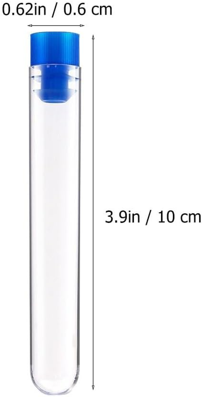POPETPOP 50Pcs Clear Test Tubes with Cap 16X100Mm Plastic Test Tubes for Science Laboratory Experiments Candy Salt Storage Containers image number 2