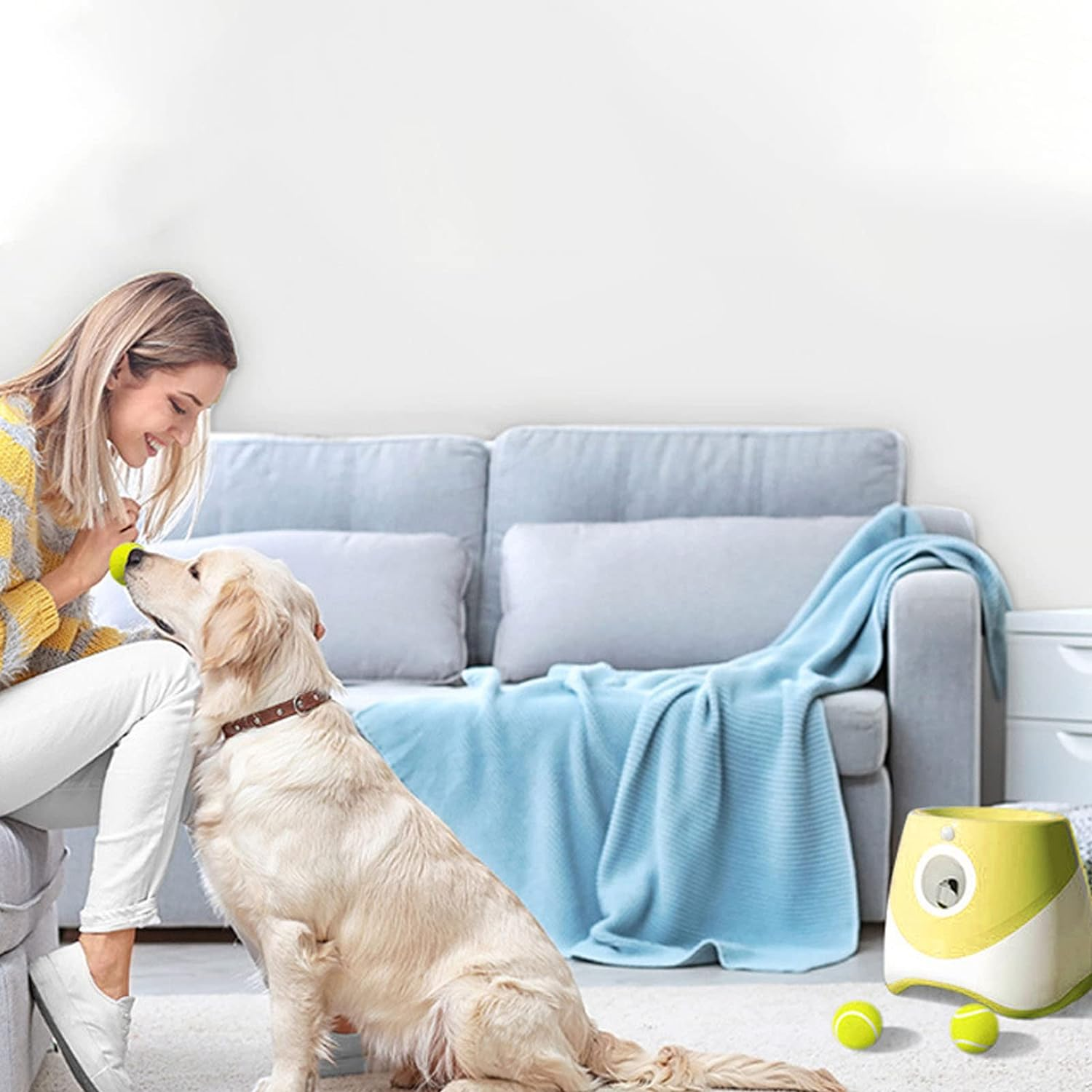 Gugxiom Dog Automatic Ball Launcher, Dog Interactive Toy, Ball Thrower for Dogs, Dog Tennis Ball Throwing Machine, with 3 Balls, Launch Distance 10-30Ft, for Small Dogs image number 4