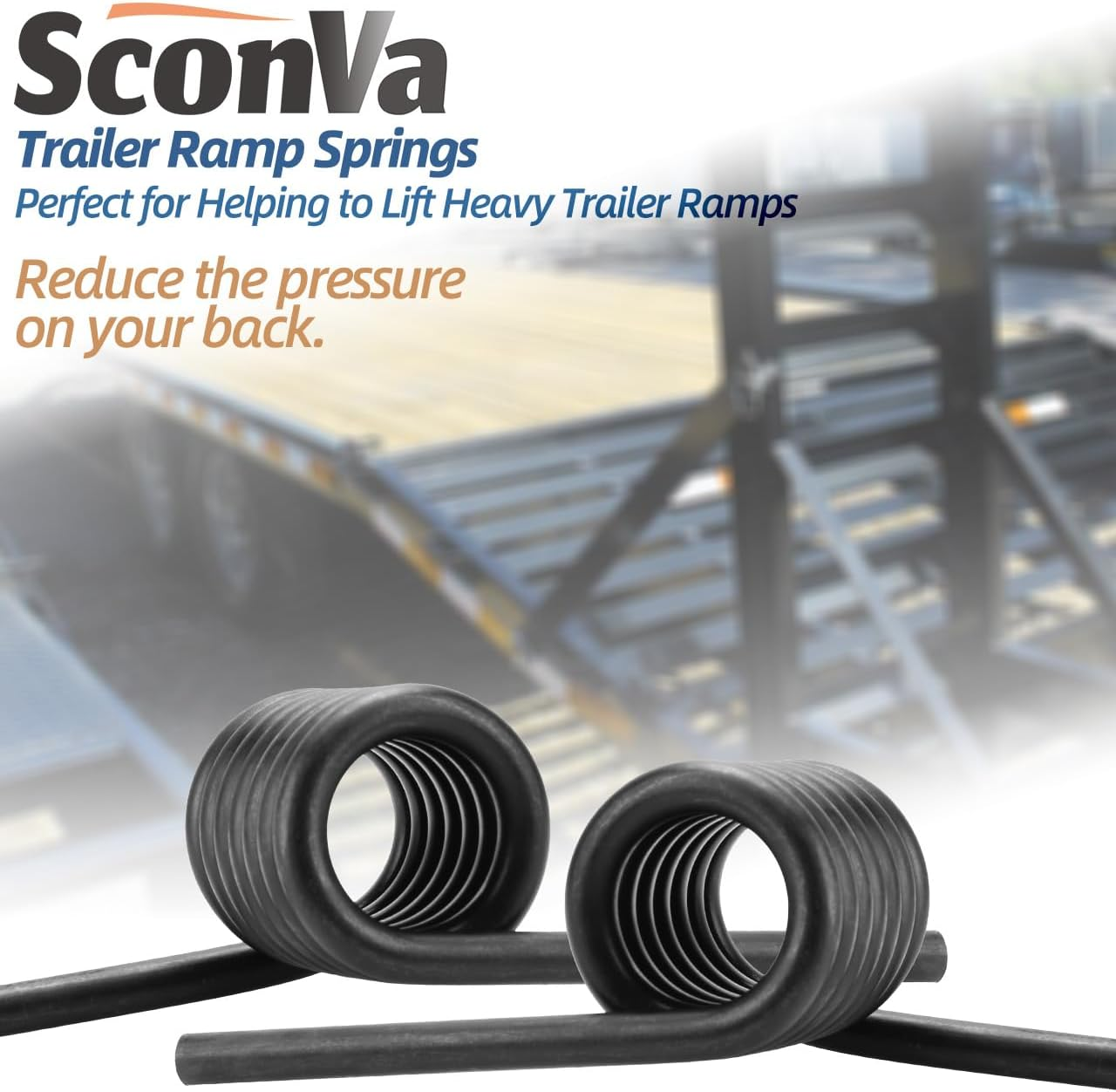 Trailer Ramp Coil Springs, Heavy Duty Trailer Springs Right & Left Ramp Gate 2000 Lbs RS16933LH RS16933RH, Fits for Trucks, Trailer Gates (1 Pair)