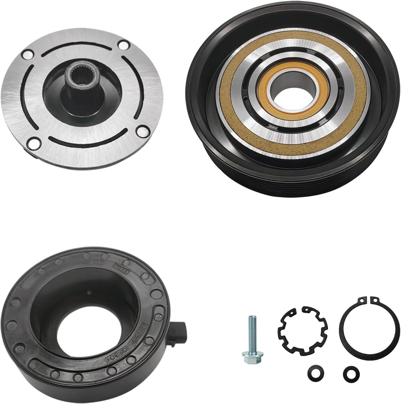 A/C Compressor Clutch Assembly Kit Plate Pulley Bearing Coil 1883 Replacement for 2008-2012 Honda Accord 6CYL 3.5L, AC Air Conditioning Compressor Clutch Coil Auto Repair Kit image number 5