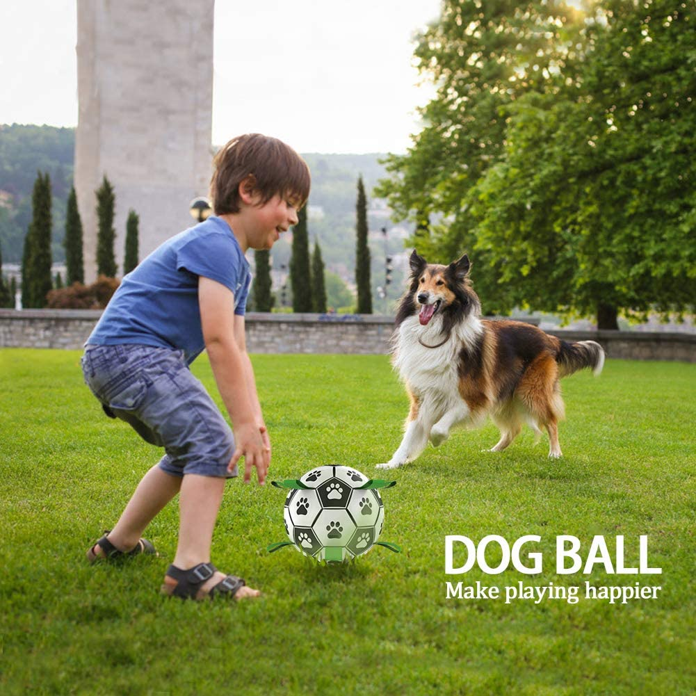 Qudasar PDTXCLS AWEHIRU Dog Ball Dog Soccer Ball with Grab Tabs Interactive Dog Toys Herding Ball for Dogs Rubber Ball Dog Balls for Small & Medium Dogs Jolly Balls for Dogs image number 6