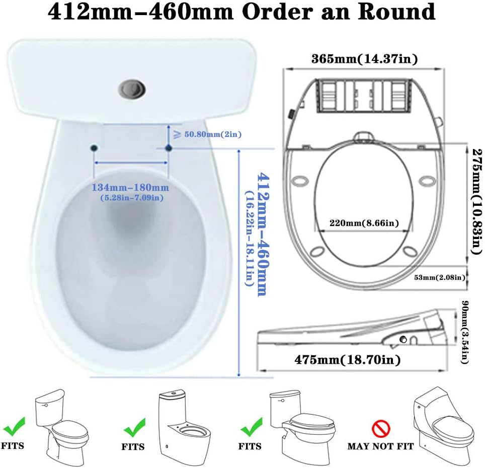 Non Electric Bidet Seat Toilet Seat with Self Cleaning Dual Nozzles Separated Rear & Feminine Cleaning Natural Water Spray, Soft Closed Toilet Seat, Easy DIY Installation (O Shape) image number 3