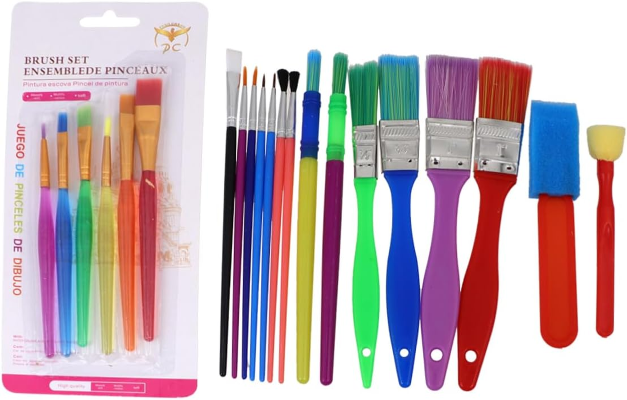 Vaguelly 21Pcs Set Early DIY Learning Handle Paint Brush Tools for Painting Tools for Imagination Painting Tools Paint Brush round Paint Brush DIY Painting Brush image number 4