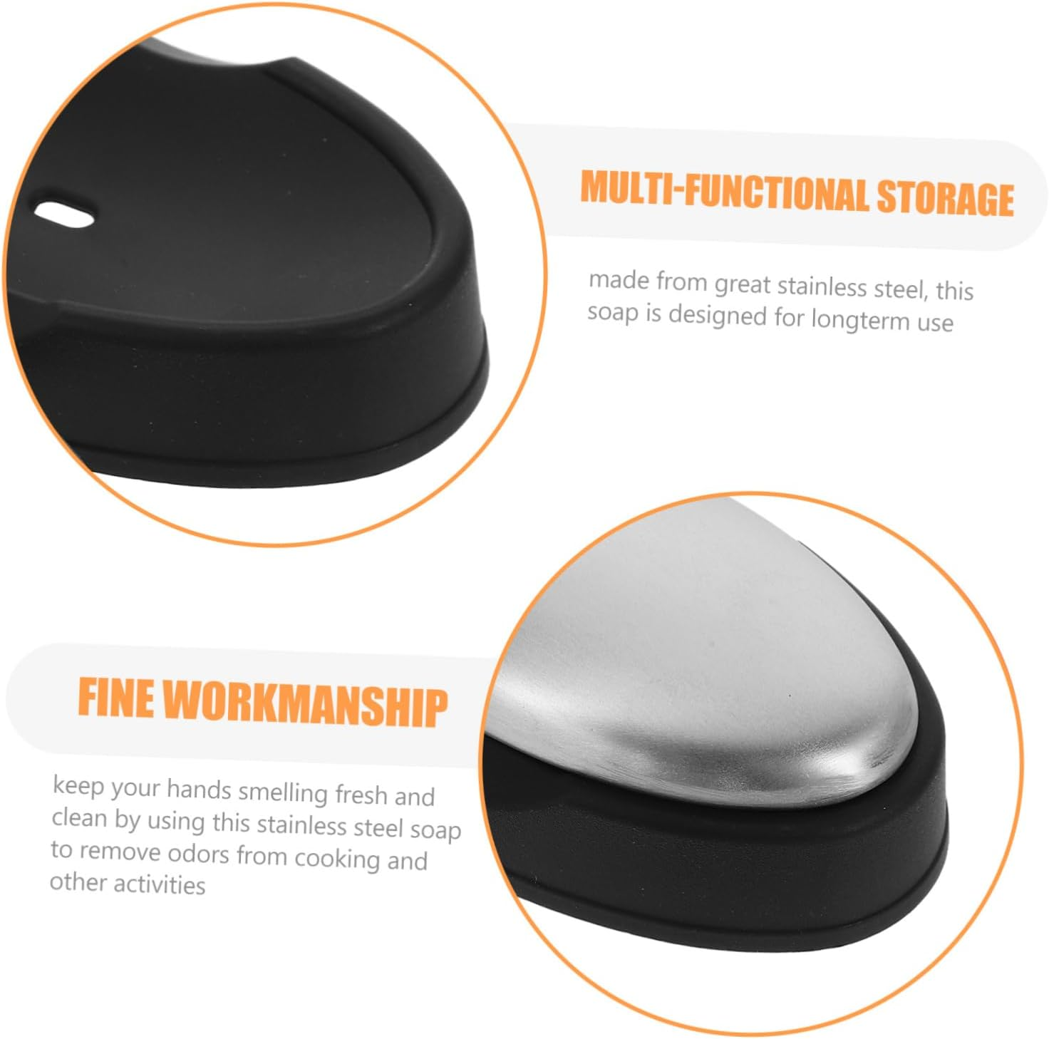 ABOOFAN Stainless Steel Odor Remover Soap Metal Bar for Kitchen Home Compact Design for Portable Use Eliminates Smells Convenient with Base image number 4