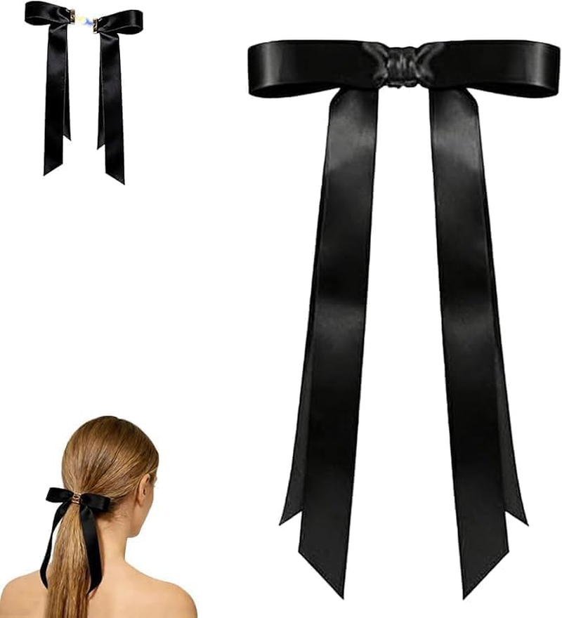 2026 New Metal Bow Magnetic Hairs Clip, Magnetic Hair Clips &ndash; Strong Hold No-Slip Magnetics Hair Styling Clips, Detachable Satin Ballet Ribbon Hairpin for All Hairs (Gold)