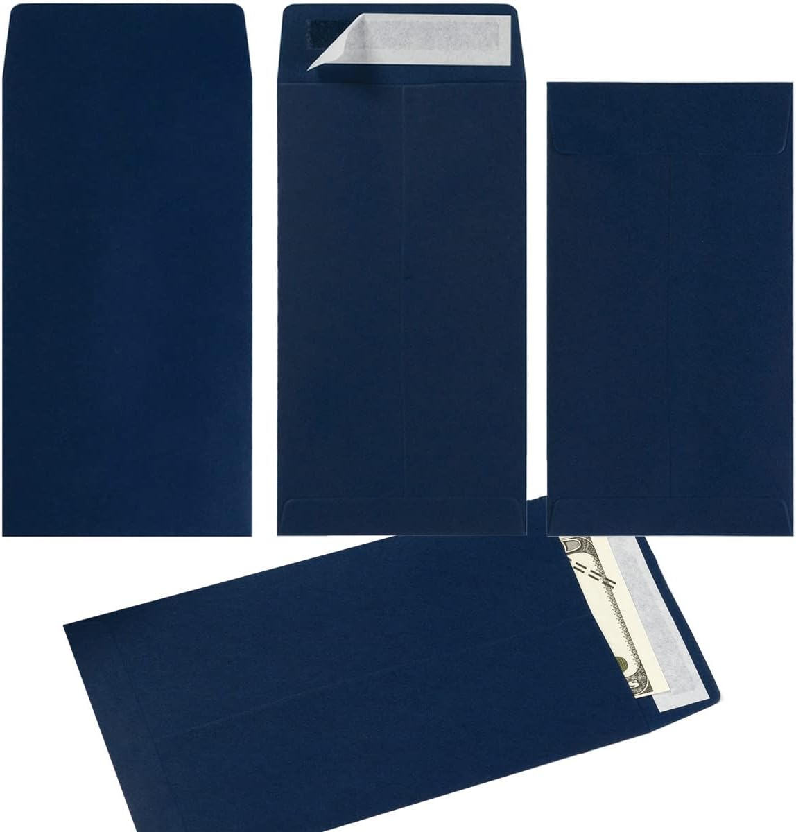 100 Pack Cash Envelopes #7 Coin Envelopes Self Seal for Money Saving, Cash, Budgeting, Check, Gifts Cards, 3 1/2 X 6 1/2 Inches (Kraft Brown)