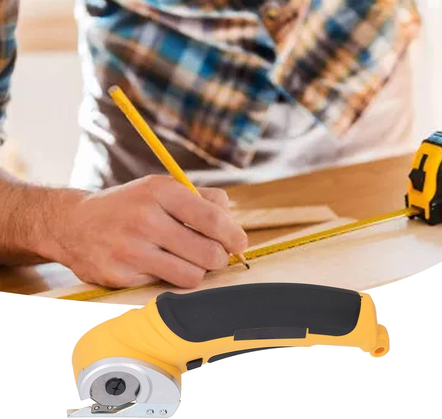 Cordless Electric Scissors, USB Rechargeable Rotary Cutter for Fabric with Safety Lock, 240Rpm Powerful Carpet and Cardboard Cutter, Electric Fabric Cutter Mini Cutter for Leather image number 5