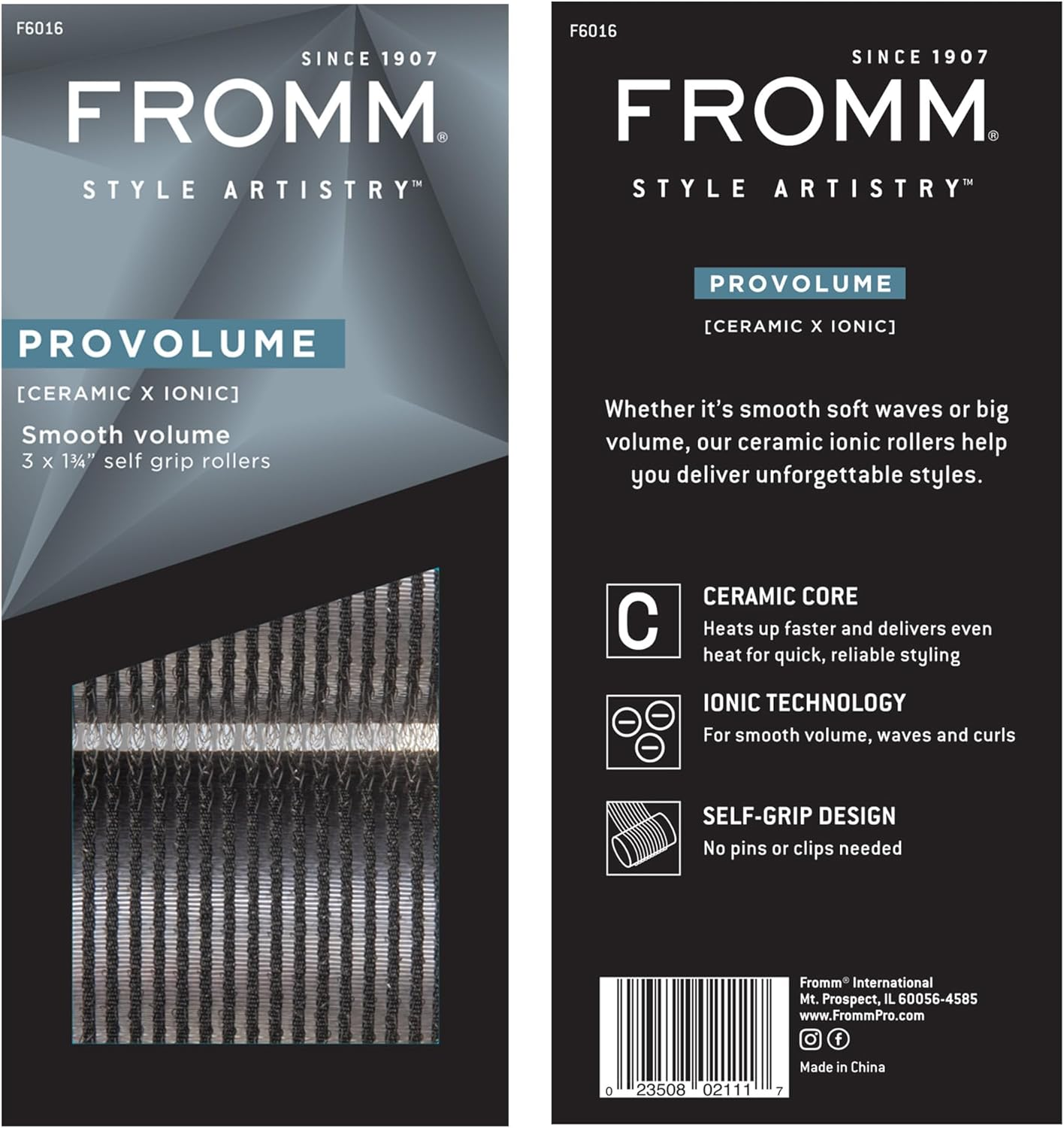 Fromm Provolume 1.75" Self-Grip Ceramic Ionic Thermal Hair Rollers, 3 Count Large Salon Quality Hair Curlers for Medium and Long Hair, Blowouts, Curtain Bangs image number 5