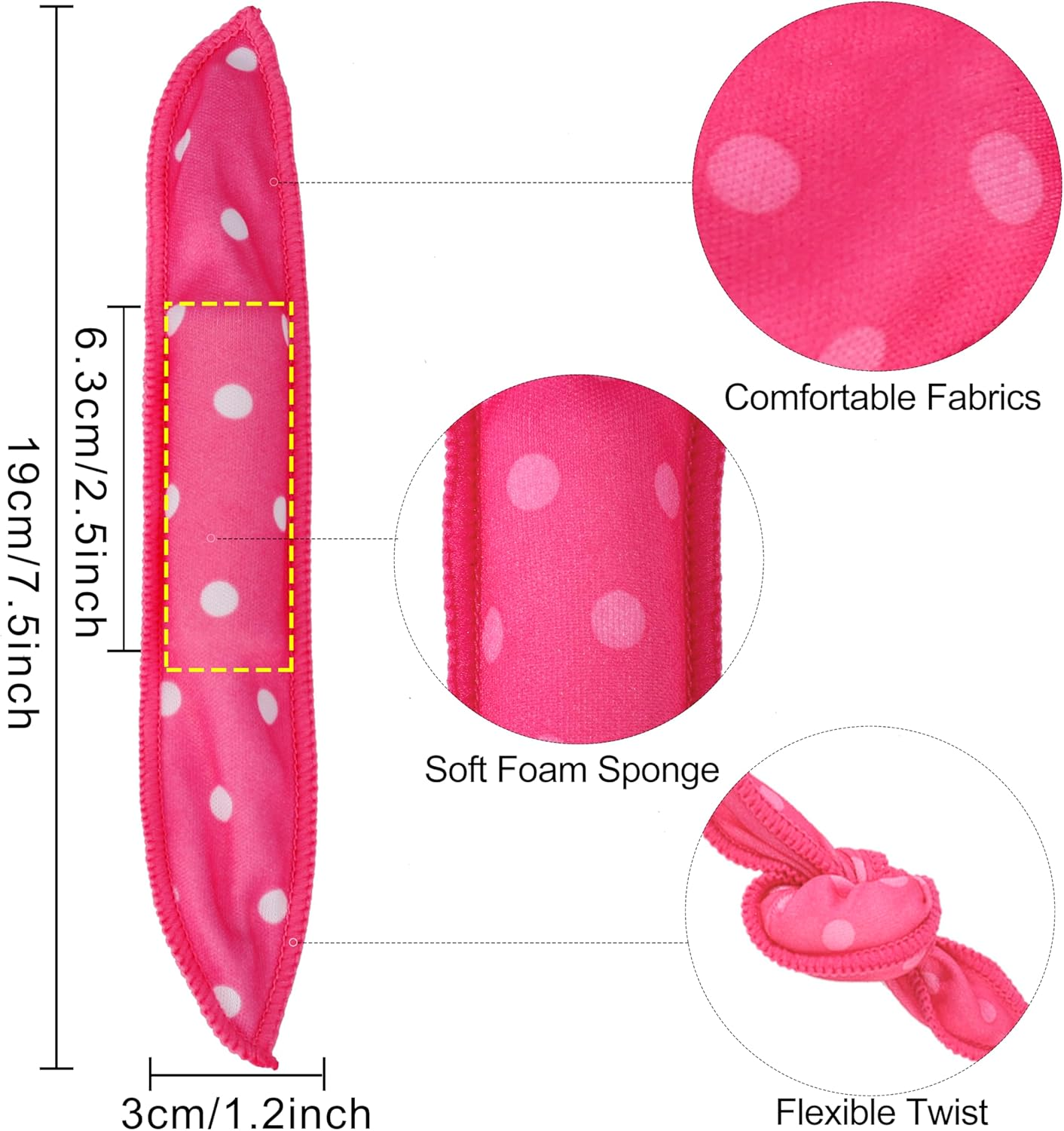 Curler Curler Flexible Foam Sponge Curler Rollers No Heat Hair Rollers Curls Magic Cushion Soft Rolls Hair Care DIY Styling Tools 20 Pieces 5 Colours image number 5