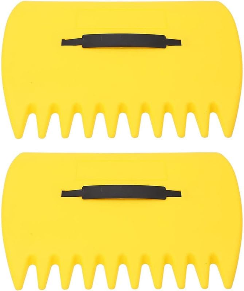 AIMALL 2PCS Garden Leaf Collection Rake &ndash; 13.4 X 9.6 Inch Lightweight Plastic Leaf Grabber for Outdoor Debris and Gardening Cleanup