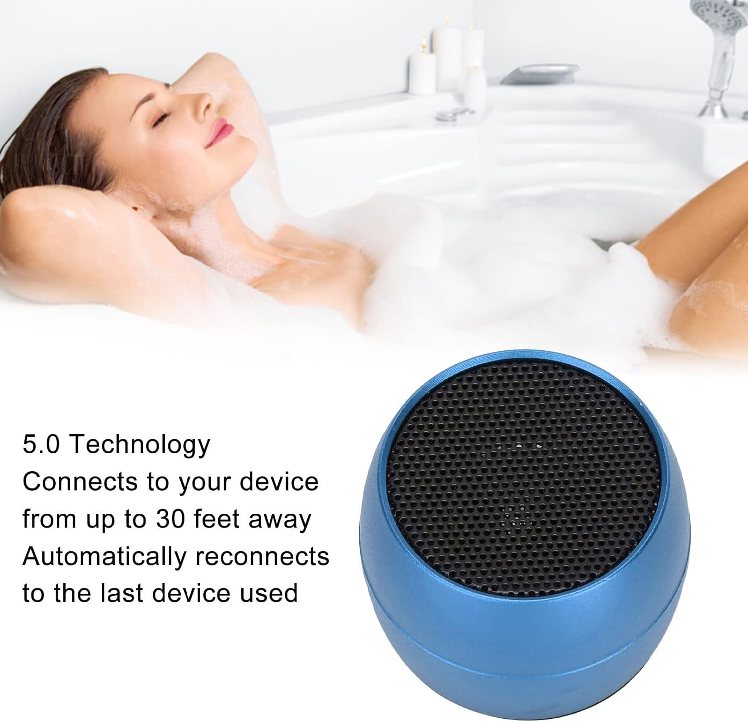 MENDUNER Small Bluetooth Speaker, Wireless Speakers, Small Size Large Volume, IP67 Waterproof, Perfectmini Speaker for Shower, Room, Bike, Car, Men, Women (Blue) - Red image number 4