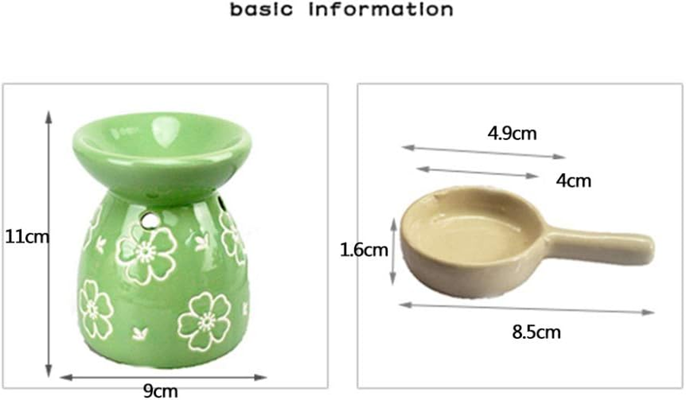 Sculpture Statue Antiques Collectables，Aromatherapy Aroma Burner Ceramic Oil Candle Wax Melt Burners Essential Oil Burner, Diffuser Wax Burner Home Bedroom Decor,Blue (Color : Pink) image number 5