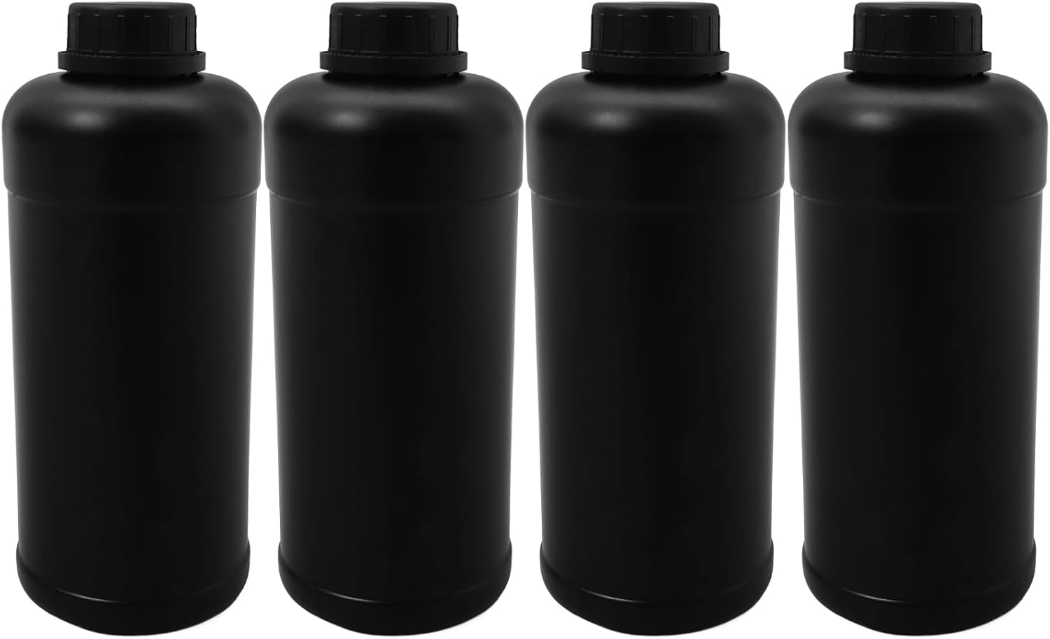 Iplusmile 4Pcs 1000Ml Plastic Empty Small Mouth Graduated Lab Chemical Container Reagent Bottle Sample Sealing Liquid Medicine Bottles Jar Pot Black image number 1