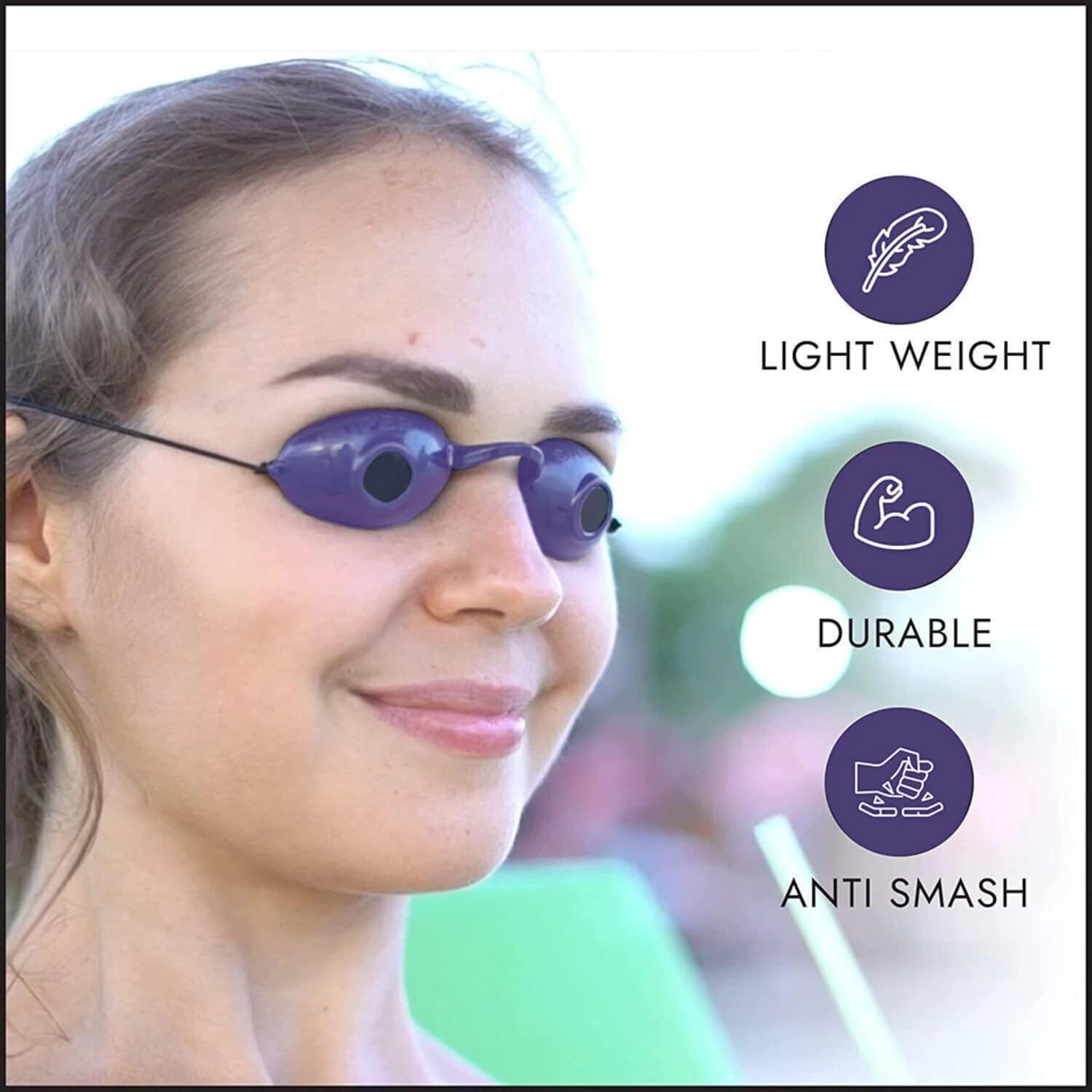 Super Sunnies UV Eye Protection, FDA Compliant Individual Tanning Bed Goggles Eyeshields, Glasses, with a Clear Case/Box