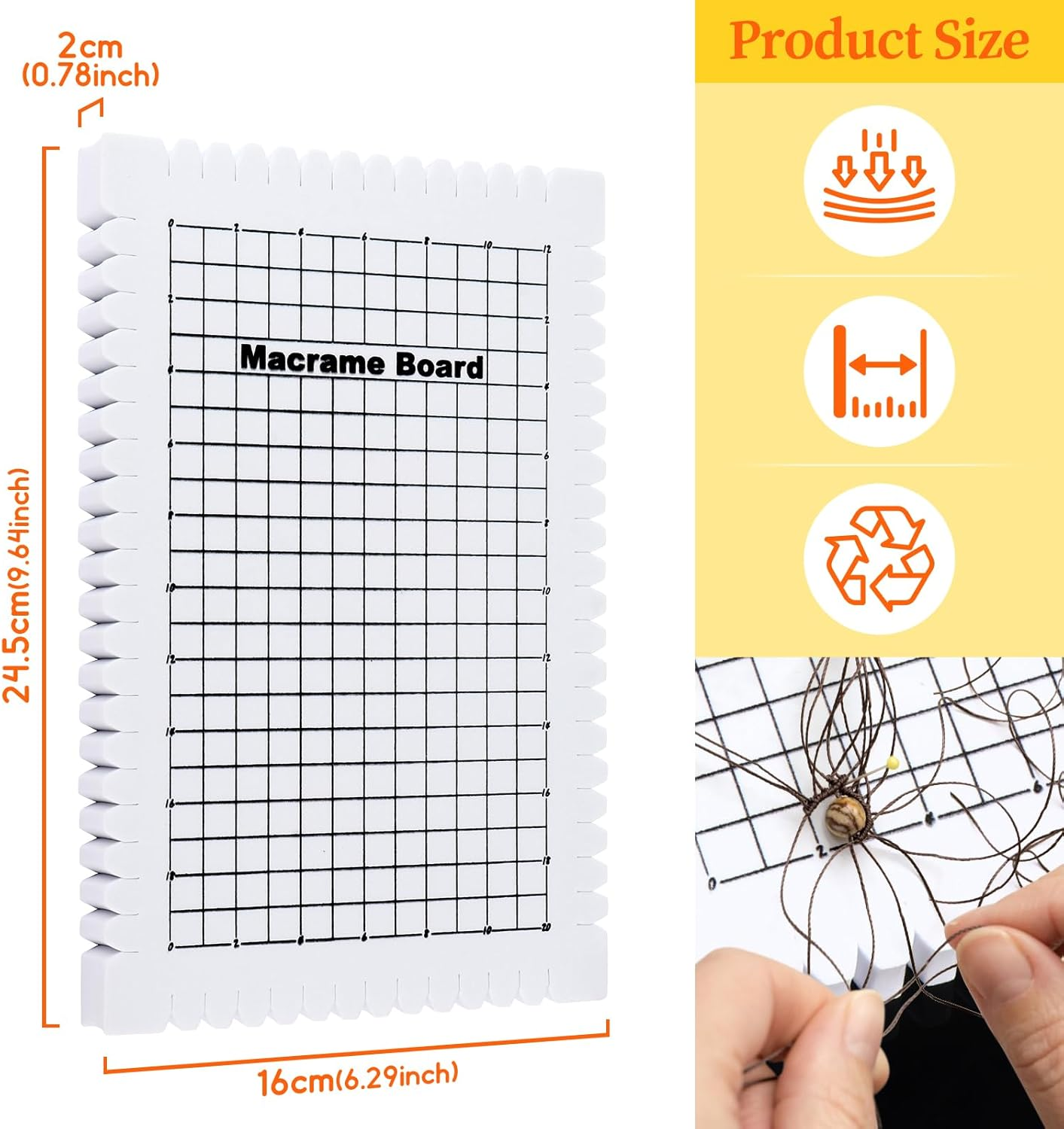 9X6 Mini Macrame Board Instructions Creations Inches Beadsmith Macrame Board image number 1