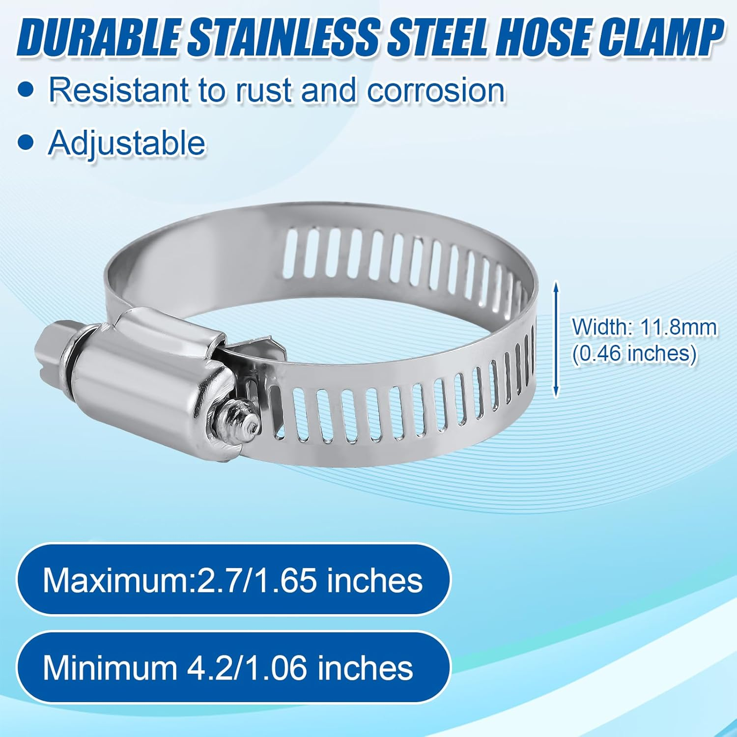 4Pcs Pool Hose Connector, 1-1/4" or 1-1/2" Hose Connector Coupling Fittings with 8Pcs Hose Clamps for Swimming Pool Vacuum Cleaners Filter Pump Hoses For/Polygroup/Intex Brand image number 6