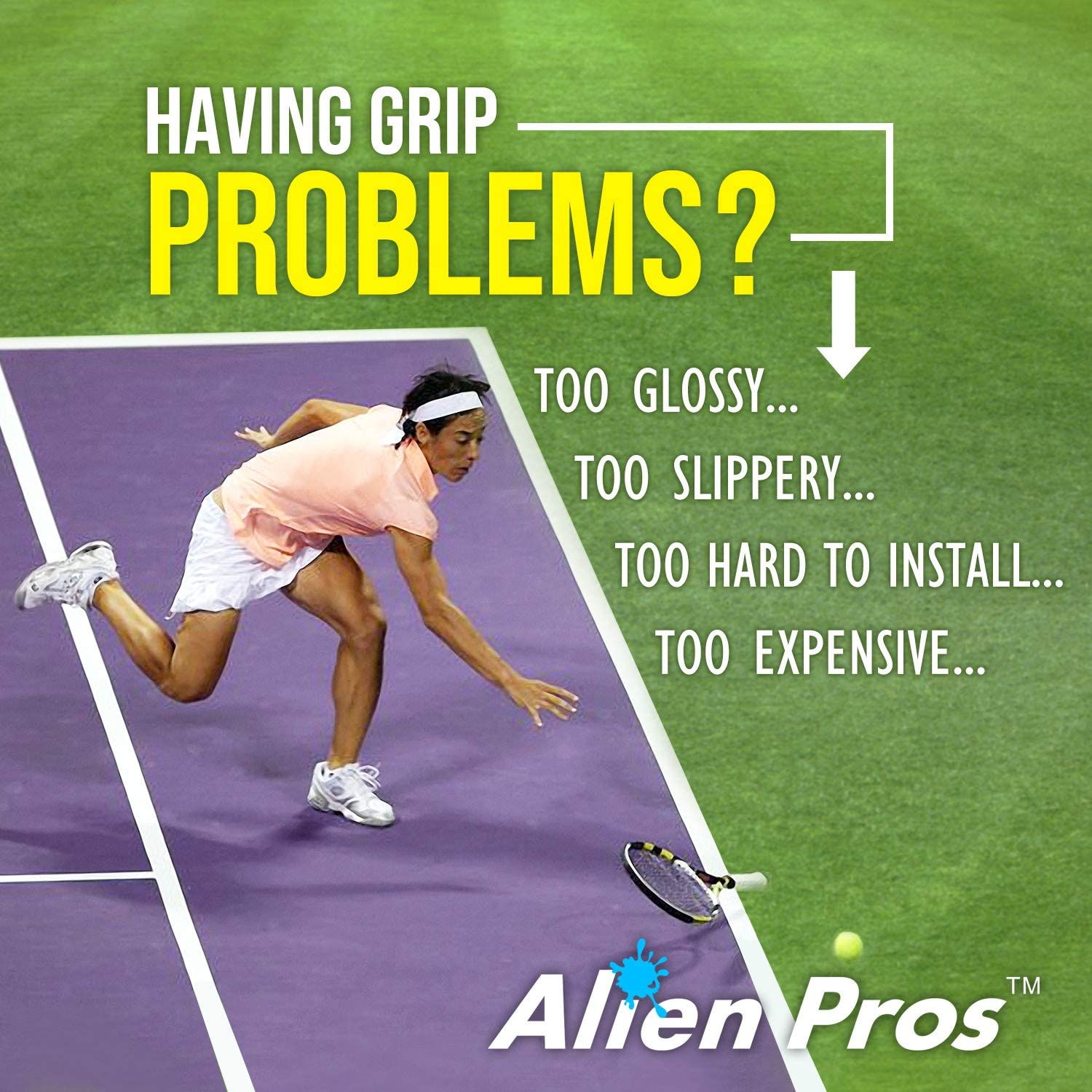 Alien Pros Tennis Racket Grip Tape (1/12 Grips) - Precut and Dry Feel Tennis Grip - Tennis Overgrip Grip Tape Tennis Racket - Wrap Your Racquet for High Performance (1/12 Grips)