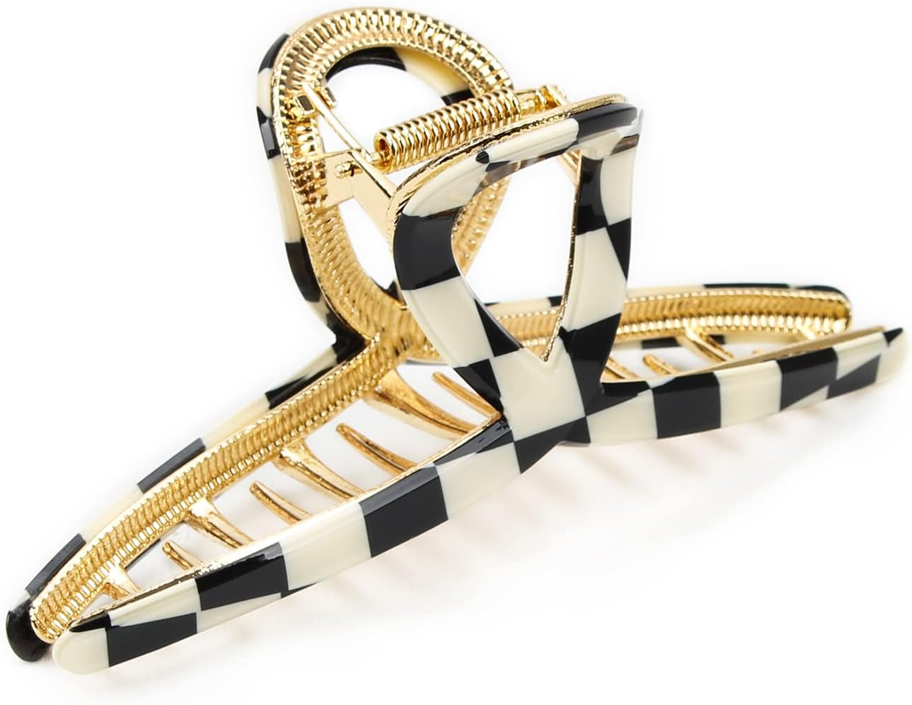 FAELBATY Hair Clip Claws Set of 3 (Glossy Silver, Dark Grey, Rose Gold) - Glossy Metal Hair Clips, Large Hair Accessories for Women and Girls, Strong Hold Barrette, 3 Pcs