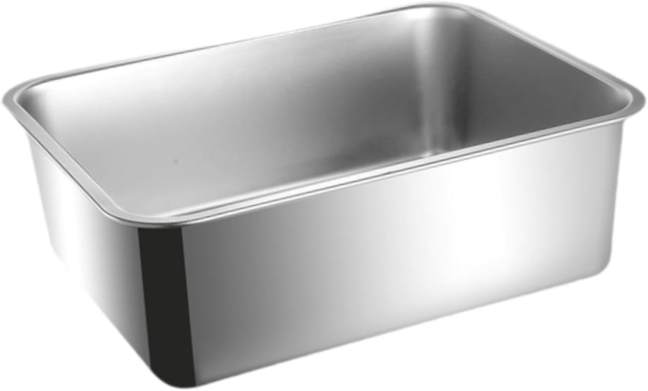 MYCENSE Stainless Steel Cat Litter Tray for Kittens with High Sides and Easy Cleaning, Height 15Cm image number 5