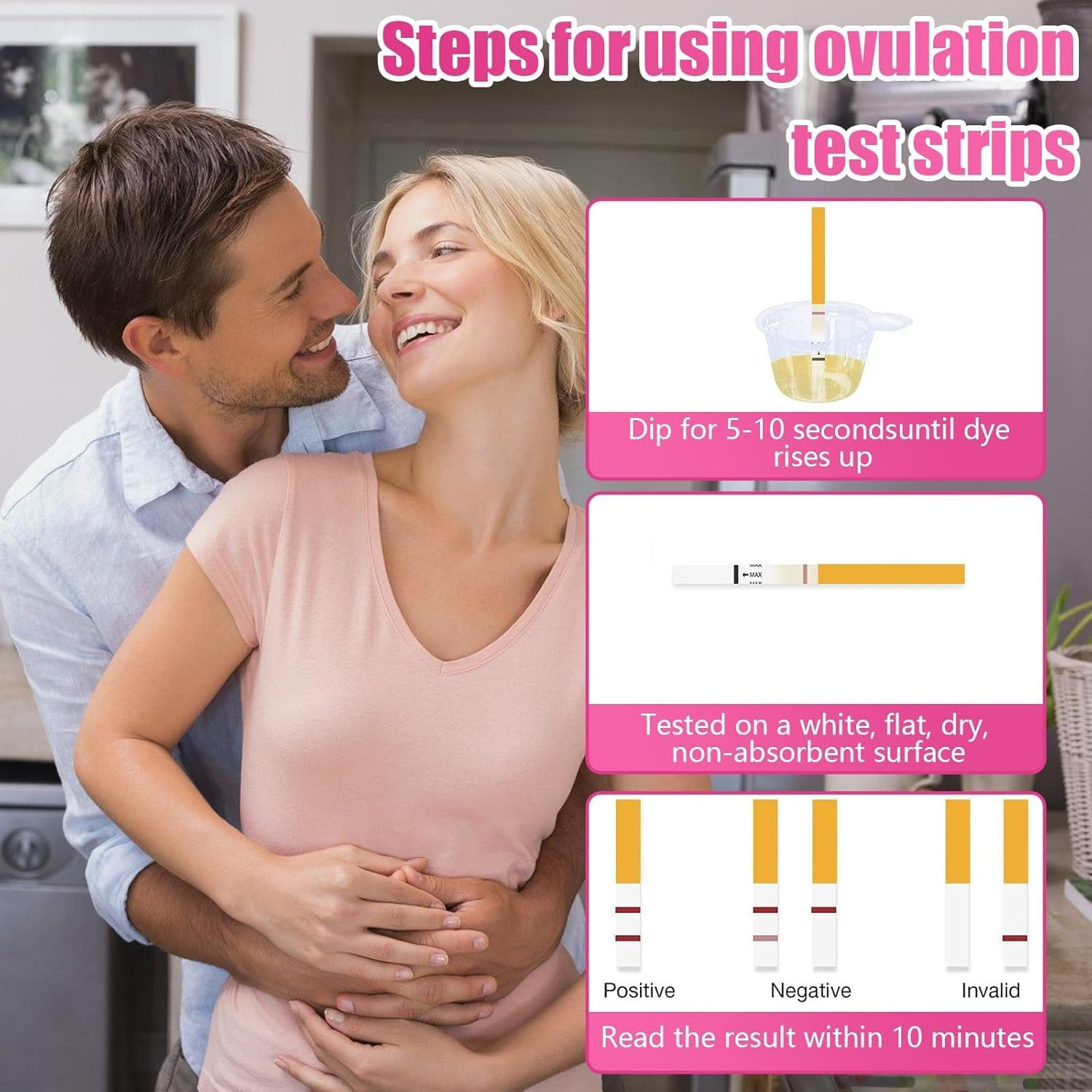 Ovulation Test Strips, 50 Pcs Fertility Tests, Ovulation Predictor Kit for Women Home Testing,(50 Pcs) image number 3