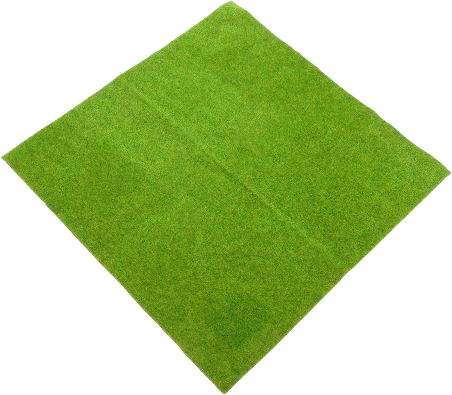 Toddmomy Artificial Turf Fake Grass Mat for DIY Model Scenery, Yellow-Green 25X25Cm Sturdy Plastic Lawn Mat for Sand Table Background Craft Supplies image number 2