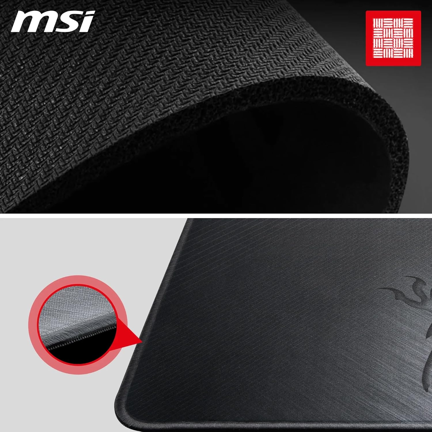 MSI Agility GD21 - Gaming Mouse Pad, Low Friction Textile Surface, Soft Seamed Edges, Anti-Slip Base - 320 X 220 X 3 Mm image number 4