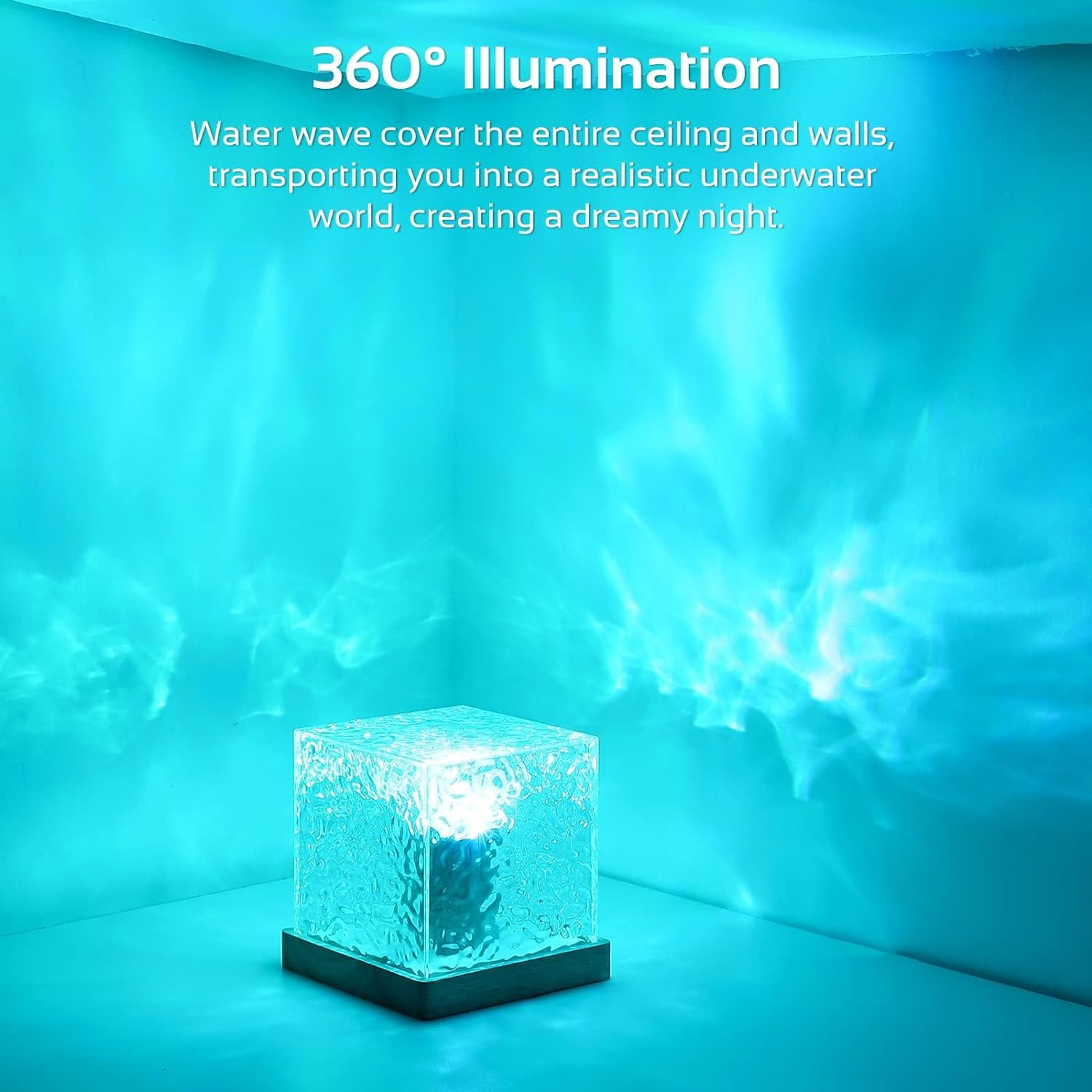Northern Lights Lamp, 16 Color Northern Lights Ocean Wave Projector Light, Waveqube Lamp, Ocean Wave Ceiling Projector, Galaxy Projector Night Light for Bedroom image number 2