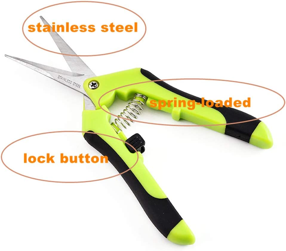 2PCS Hand Pruner Pruning Plant Shears with Straight Stainless Steel Blades for Gardening image number 4