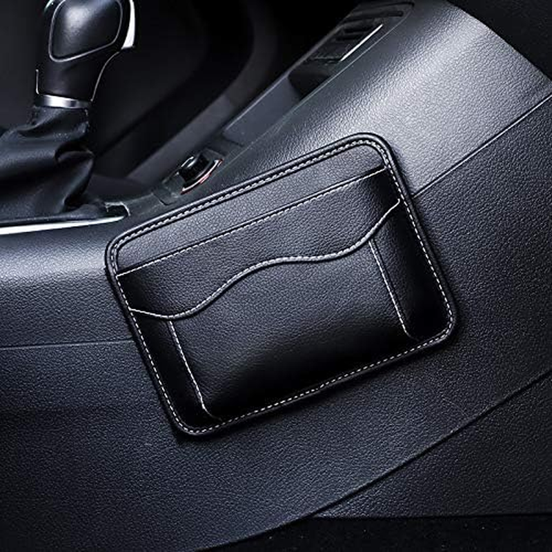 Betterjonny 2 Pcs Car Side Pocket Organizer, PU Leather Car Seat Side Storage Pocket Multifunctional Auto Console Side Storage Bag for Car Interior Organizer image number 3