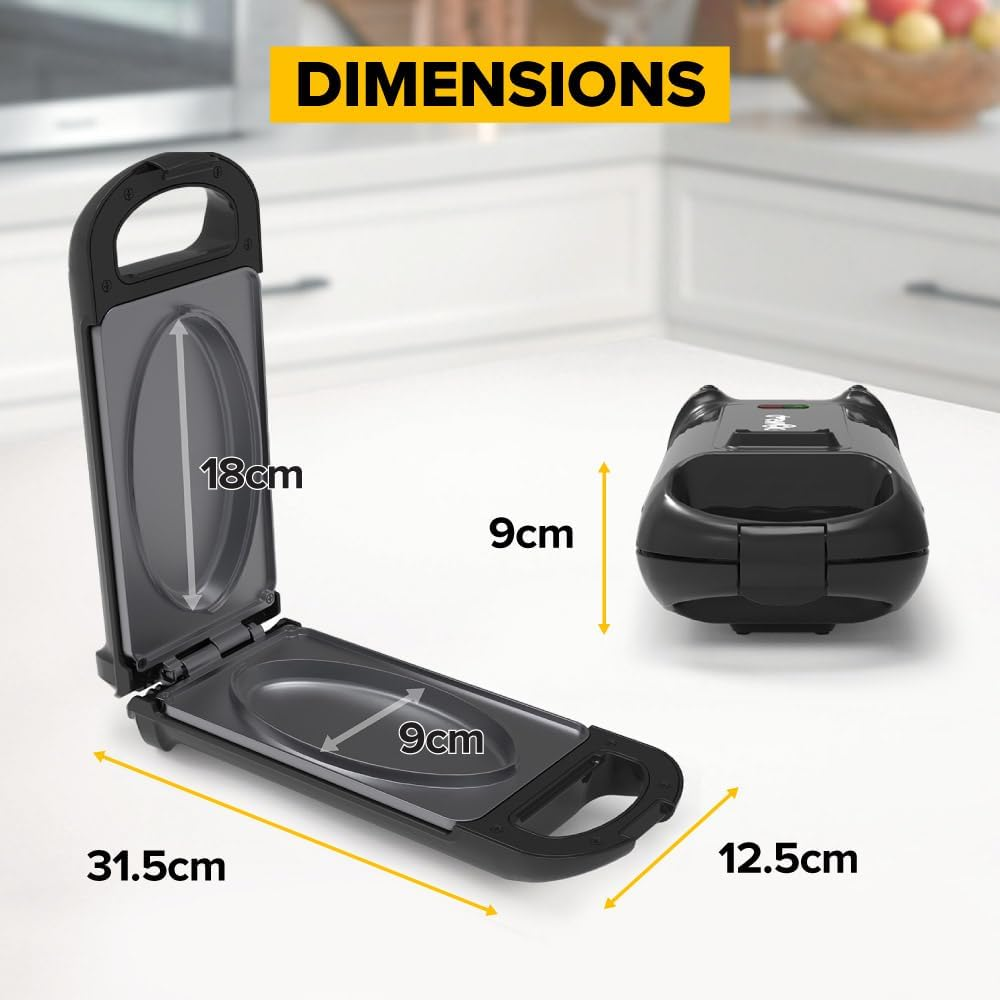 Drew&Cole 5 Minute Cleverchef 700W Non-Stick Multicooker Great for Steaks, Omelettes, Toasties, Pizzas & Dessert Maker Quick Meals Cool-Touch Handle & Auto Temp Sensor (Black)