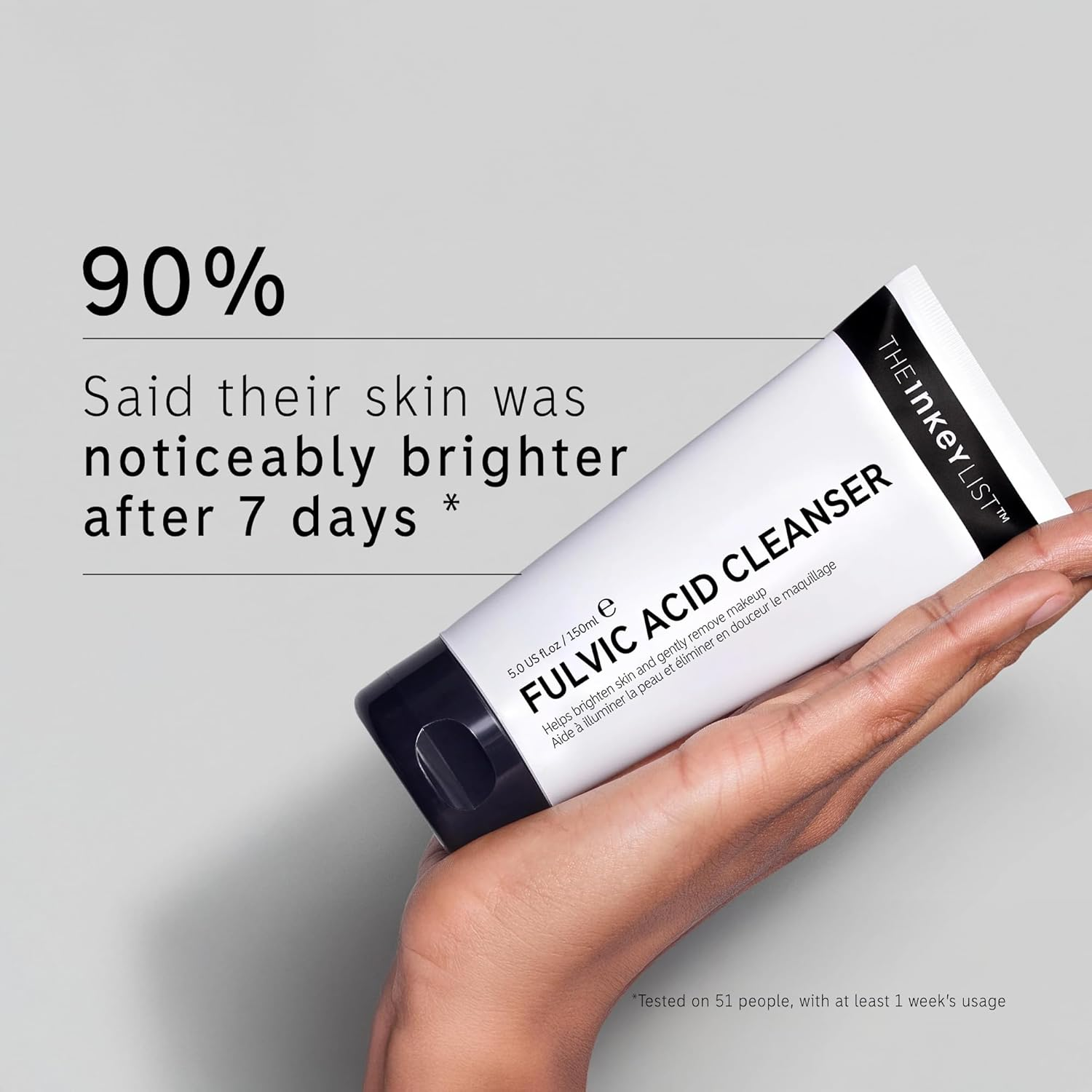 The Inkey List Fulvic Acid Cleanser 150Ml, Removes Makeup, for a Healthy Looking Complexion, Fragrance Free, Suitable for All Skin Types image number 5