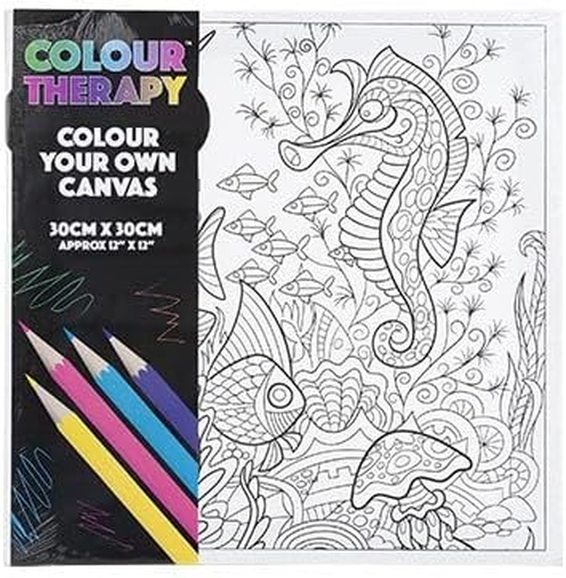 Colour Your Own Pre-Drawn Stretched Kids Children Canvas to Paint 30Cm X 30Cm (12&rdquo; X 12&rdquo;) Randomly Selected image number 3