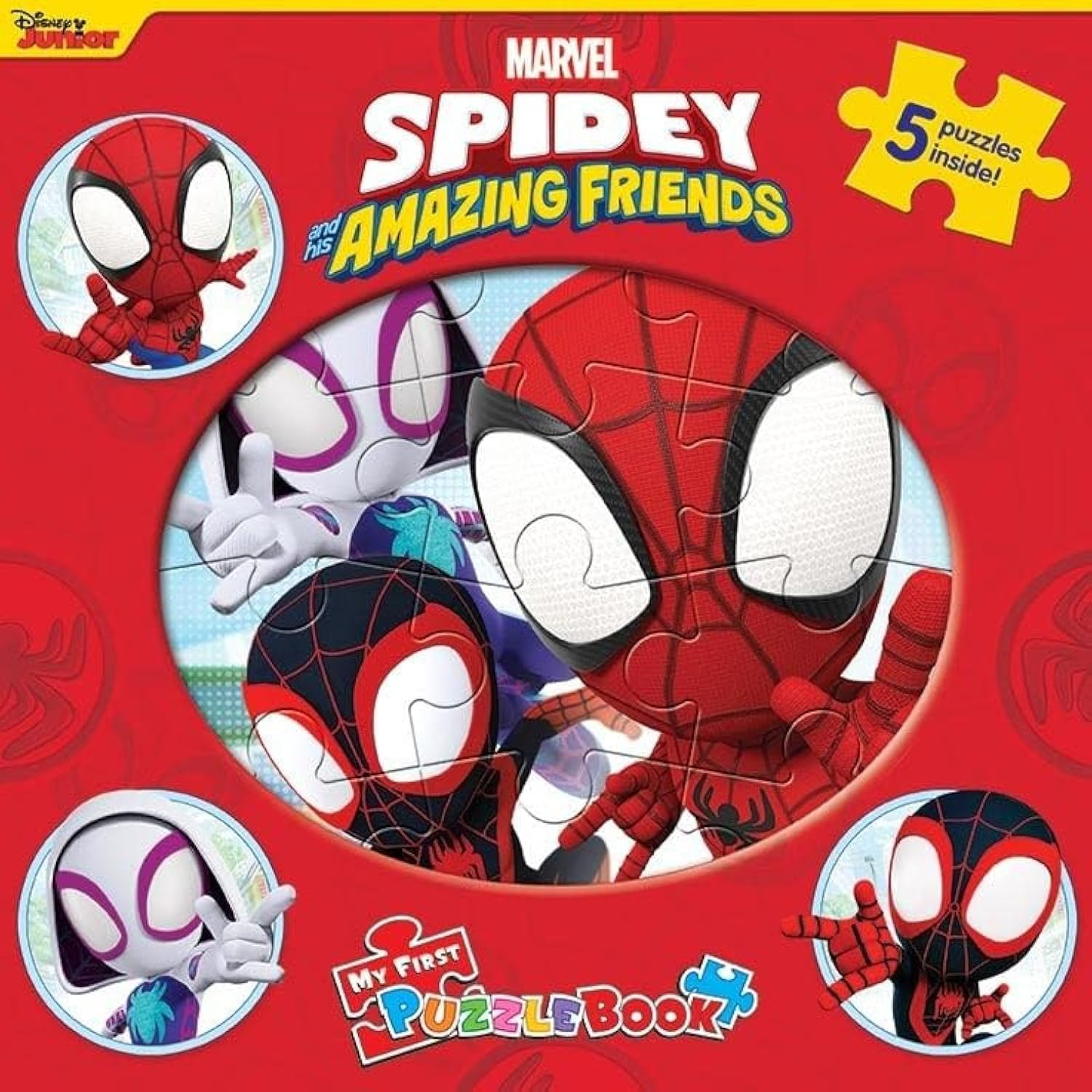 Marvel Spidey and His Amazing Friends My First Puzzle Book - Jigsaw Puzzles for Kids, 10-Page Board Book, 5 Puzzles to Enjoy: Jigsaw Book for Kids Children Toddlers Ages 3+ image number 3