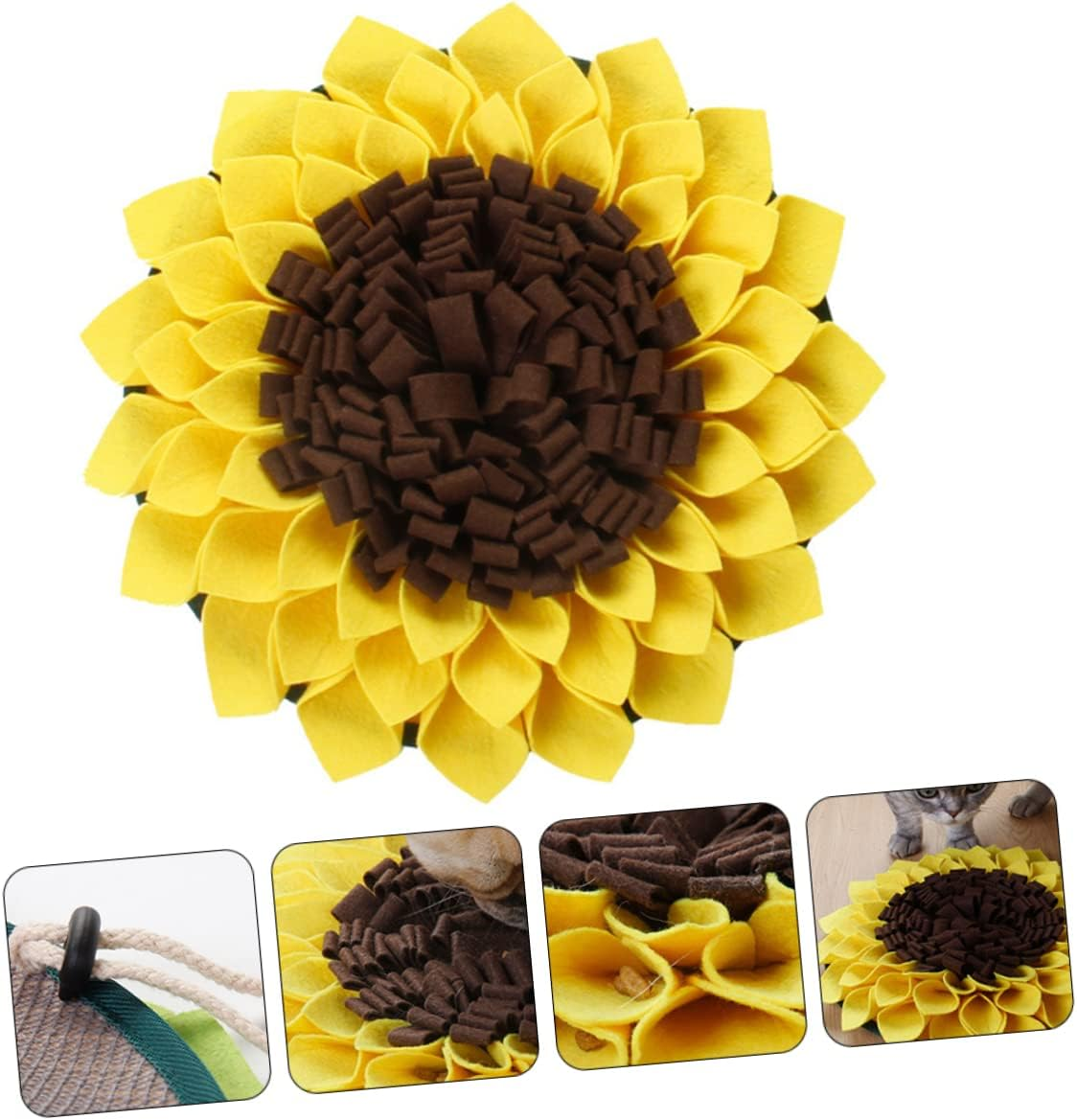 HAPINARY Sunflower Snuffle Mat for Dogs Interactive Foraging Training Pad Pet Feeding Mat Encouraging Natural Foraging Skills for Engaging Boredom and Reducing Stresspets image number 1