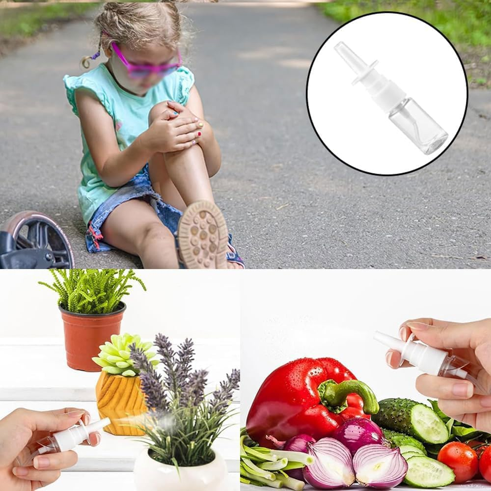 5Pcs 10Ml Nasal Spray Bottles Mist Spray Bottle Clear Empty Rhinitis Care Sprayer Direct Spray Container for Saline Essential Oils image number 2