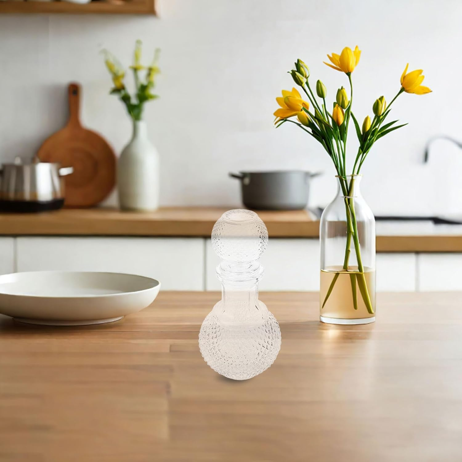 BESPORTBLE 2Pcs 250Ml Thickened Glass Wine Decanter Set Earth Shape Liquor Bottle Whiskey Decanter for Home Bar and Hotel Use