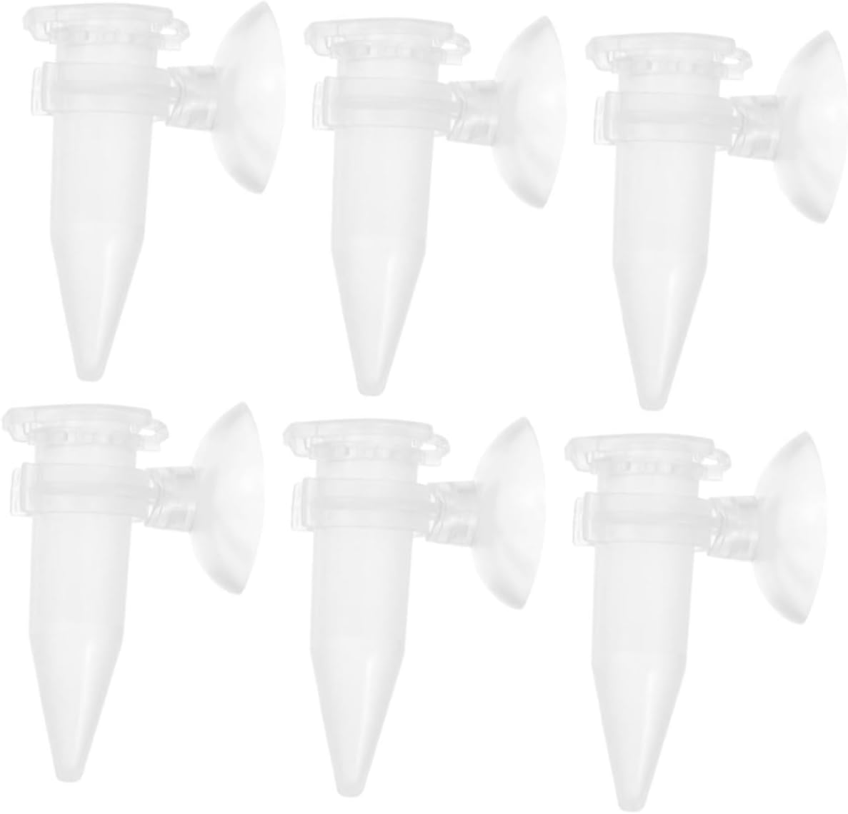 EXAOMBLE 6Pcs Mini Plastic Shrimp Feeder Dispenser with Suction Cup for Aquarium Fish Tanks, Automatic Fish Feeder Suitable for Small Shrimp Hatchery and Aquatic Pet Breeding image number 1
