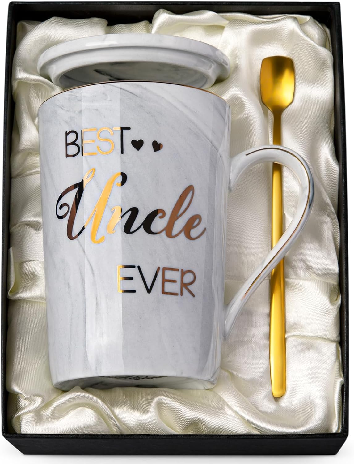 Birthday Thank You Gifts for Men, Sometimes You Forget You'Re Awesome - 14Oz Unique Black Ceramic Inspirational Coffee Mug with Gold Print, Presents for Friends Husband Employee Coworker, Gift Boxed