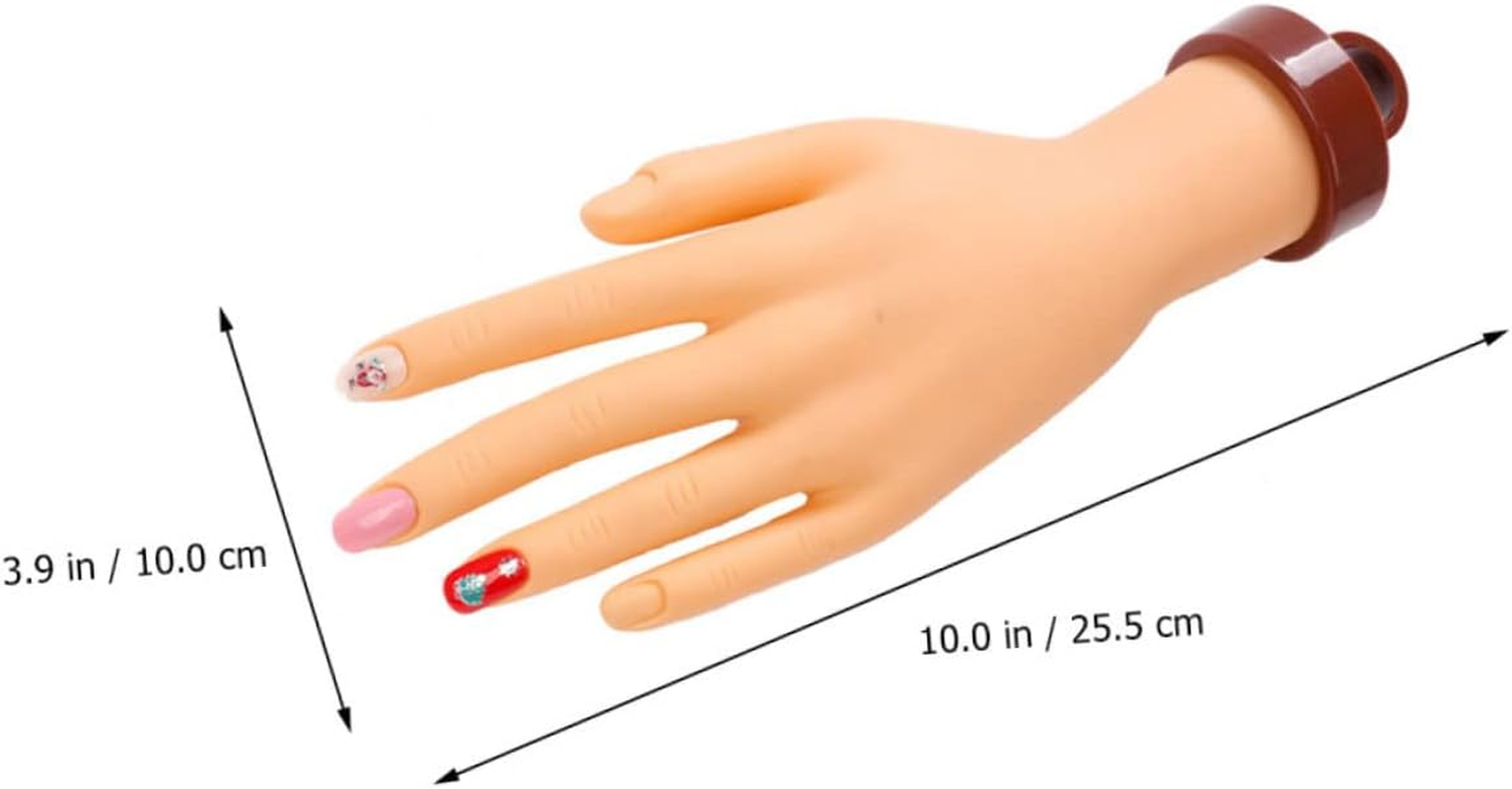 Hohopeti Realistic Manicure Fake Hand Model for Nail Art Practice Portable Soft Training Tool for Beginners and Salon Artists Nail Art Display Hand
