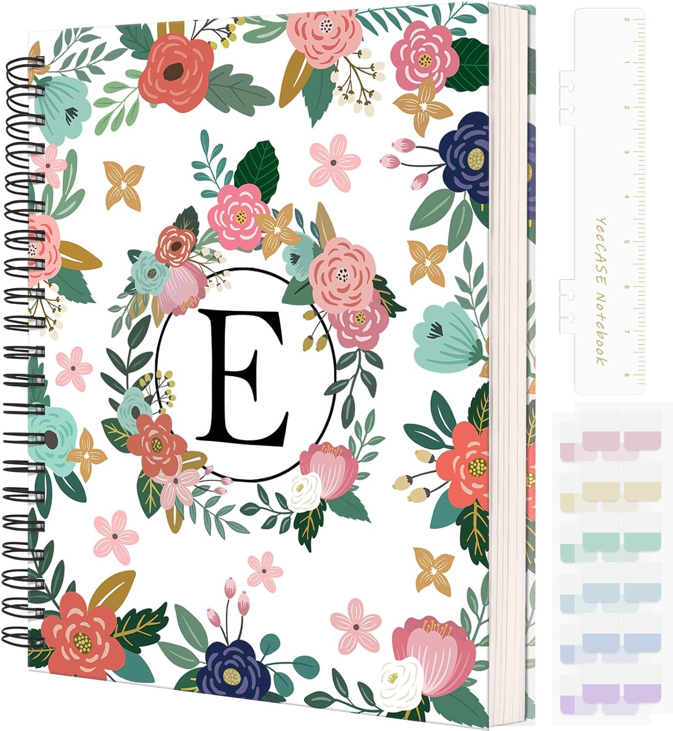Hardcover Spiral Notebook Journal 8.5&rdquo; X 11&rdquo;, 300 Pages Journals, A4 Large College Ruled Cute Floral Letter Spiral Journal for Work School Note Taking,Lined Journal for Women Men