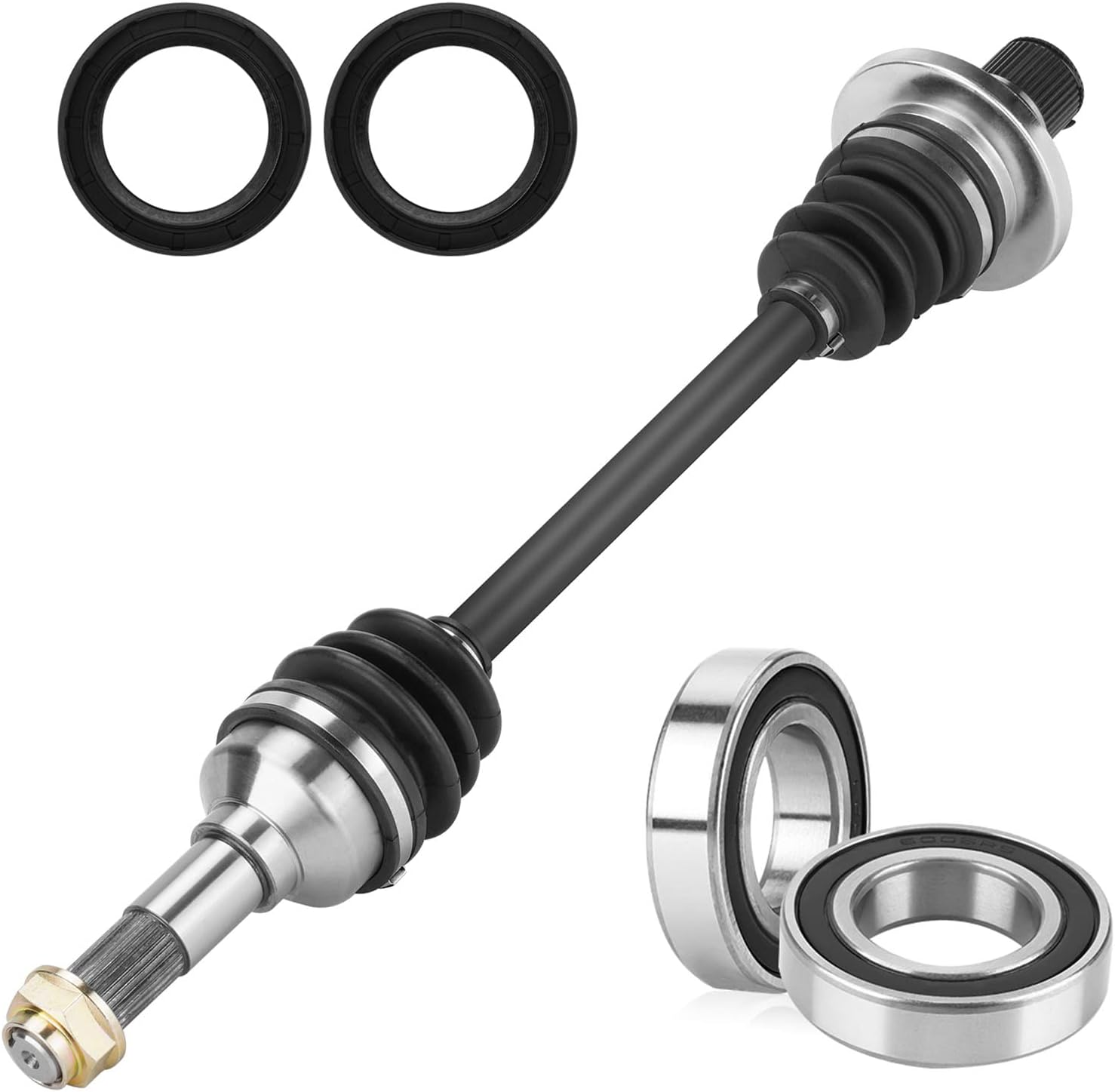 Youxmoto Rear Left CV Axle Drive Shaft & Wheel Bearing Kit Fit for Yamaha Rhino 450 2006-2009, for Rhino 660 2006 2007; for Rhino 700 2008-2013, for 5UG-F530T-20-00/ 5UG-F531H-01-00